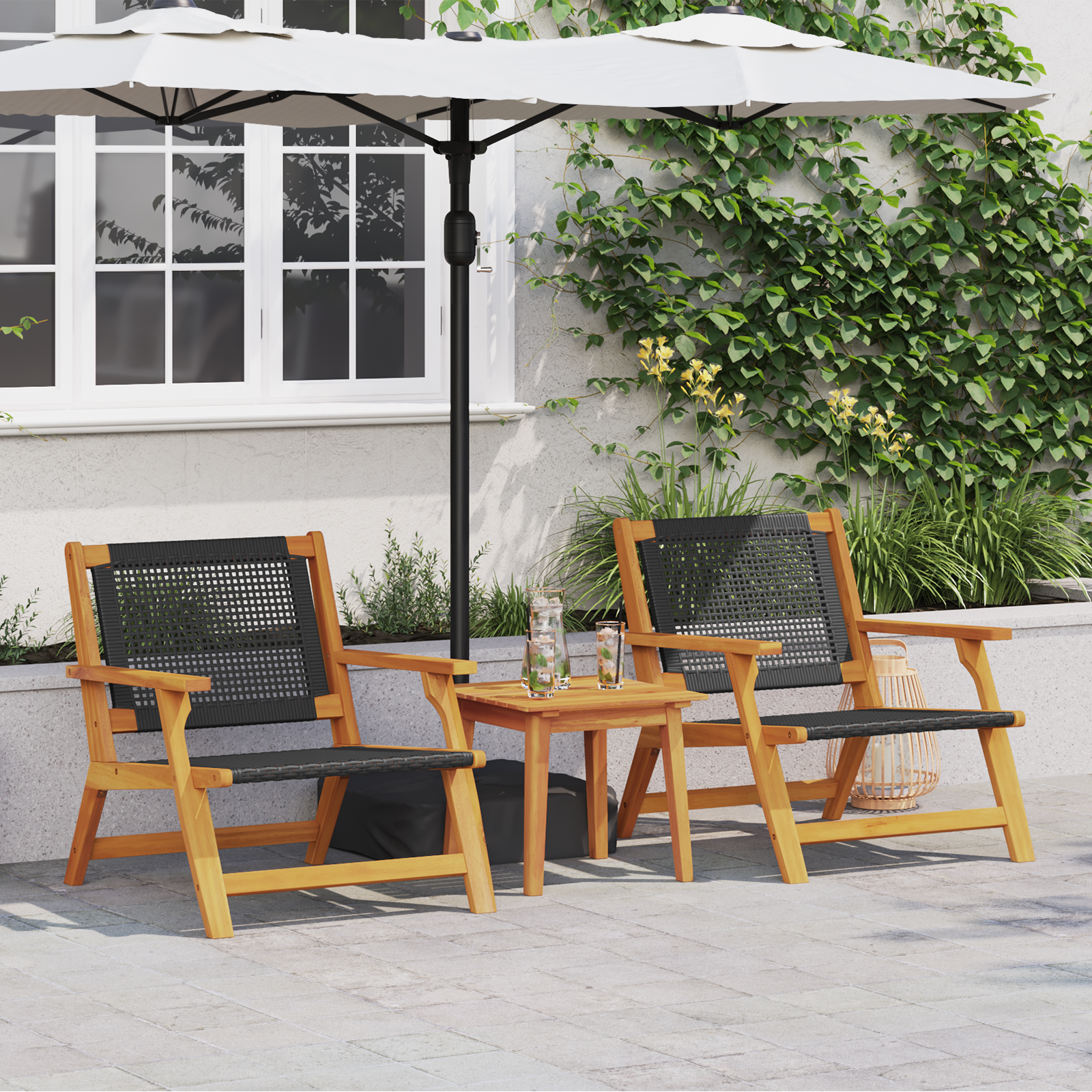 Arredamento Da Giardino 2 Pcs Nero 67 X 78 X 73cm