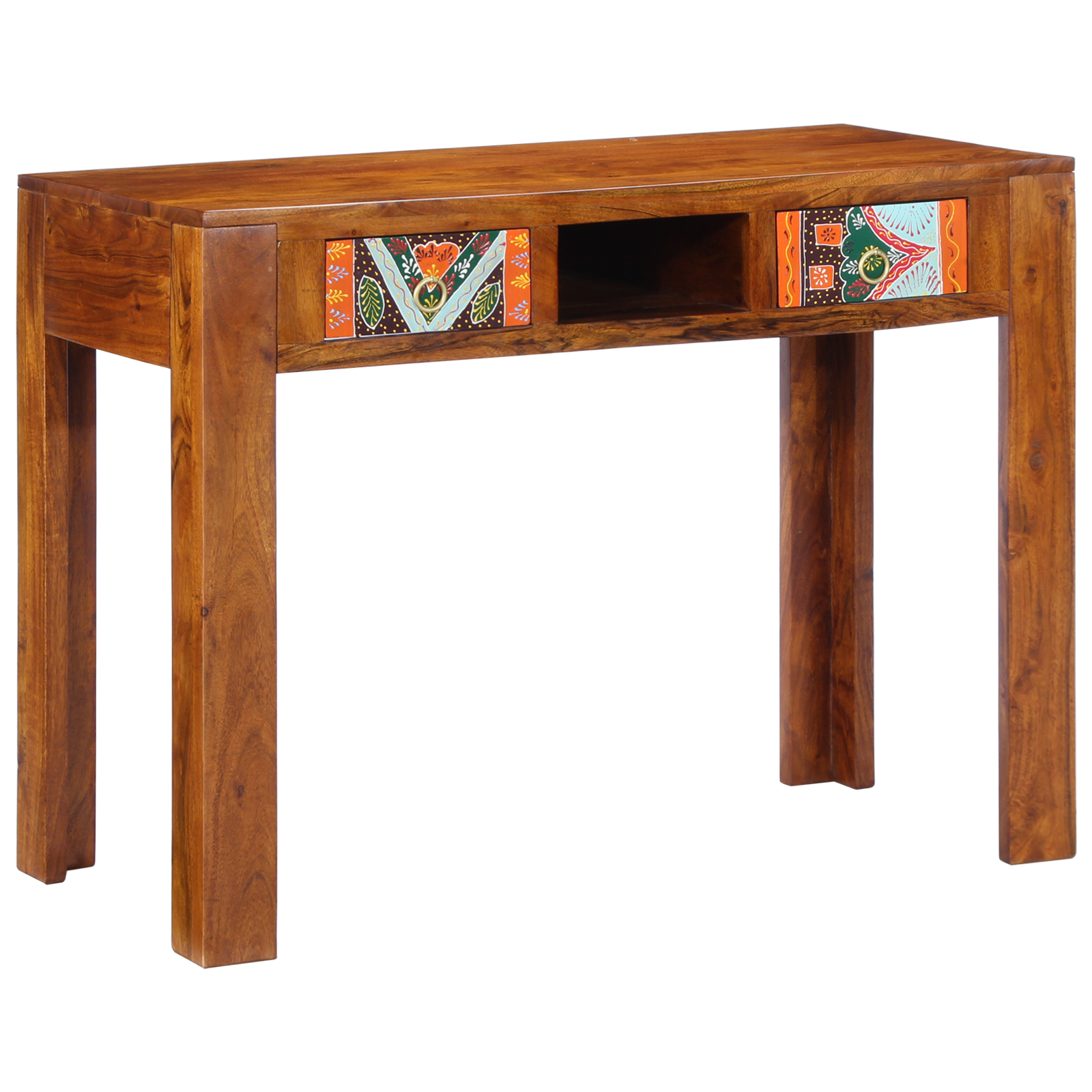 Scrivania Marrone 100 X 50 X 75 Cm Legno Massello Di Acacia