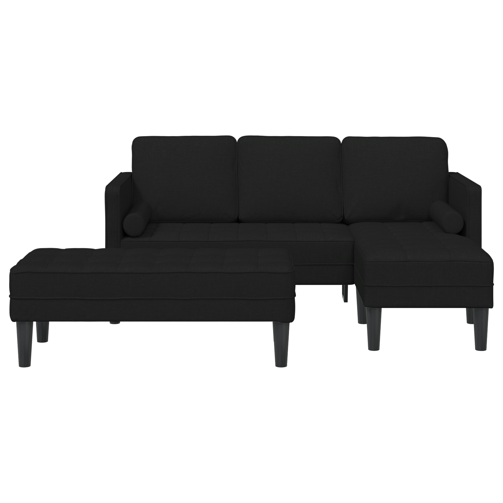 Set Di Divani 2 Pcs Nero 173 X 131 X 67 Cm Tessuto - Image 4