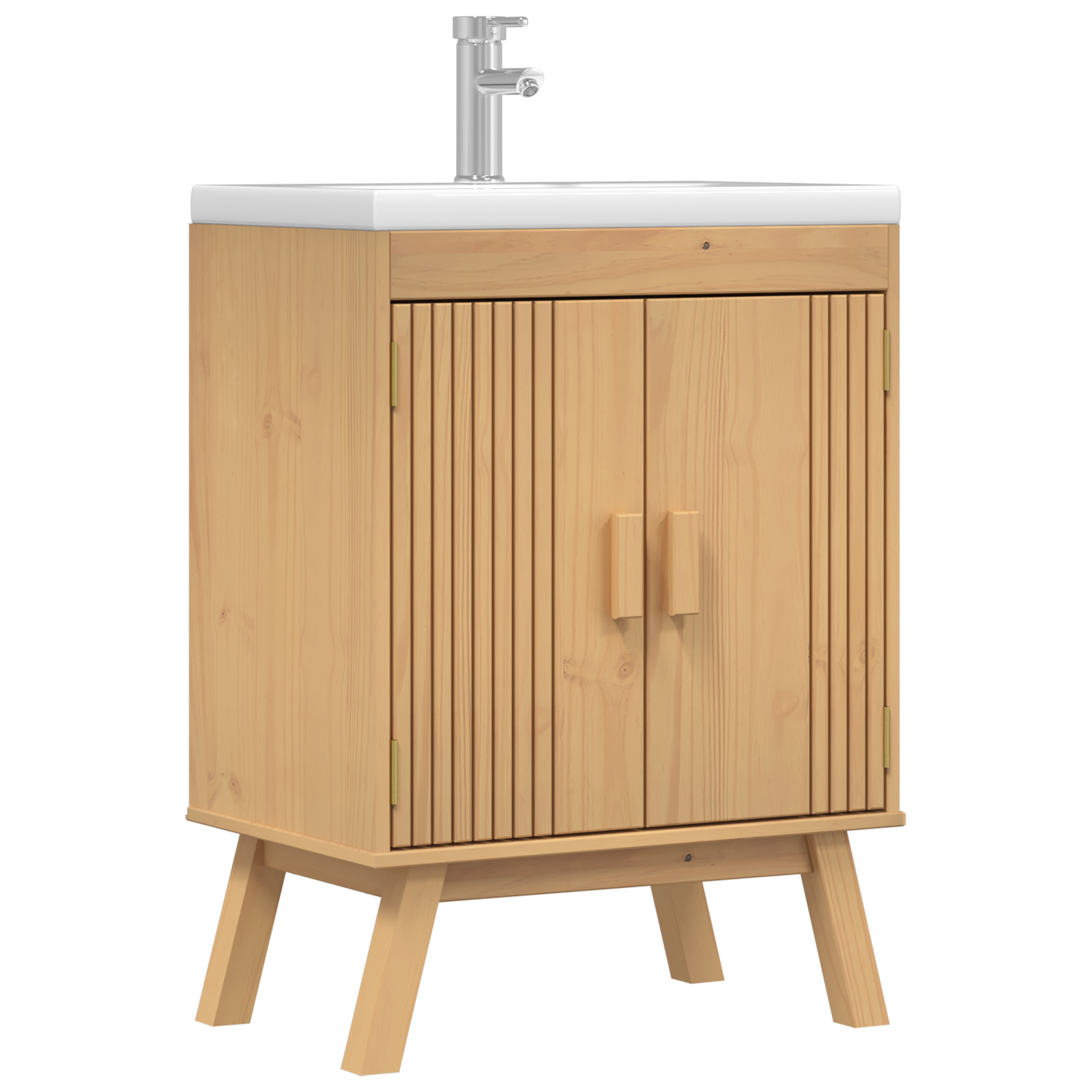 Mobiletto Per Lavabo Con Porta Olden Marrone 114 X 43 X 73.5 cm - Image 3