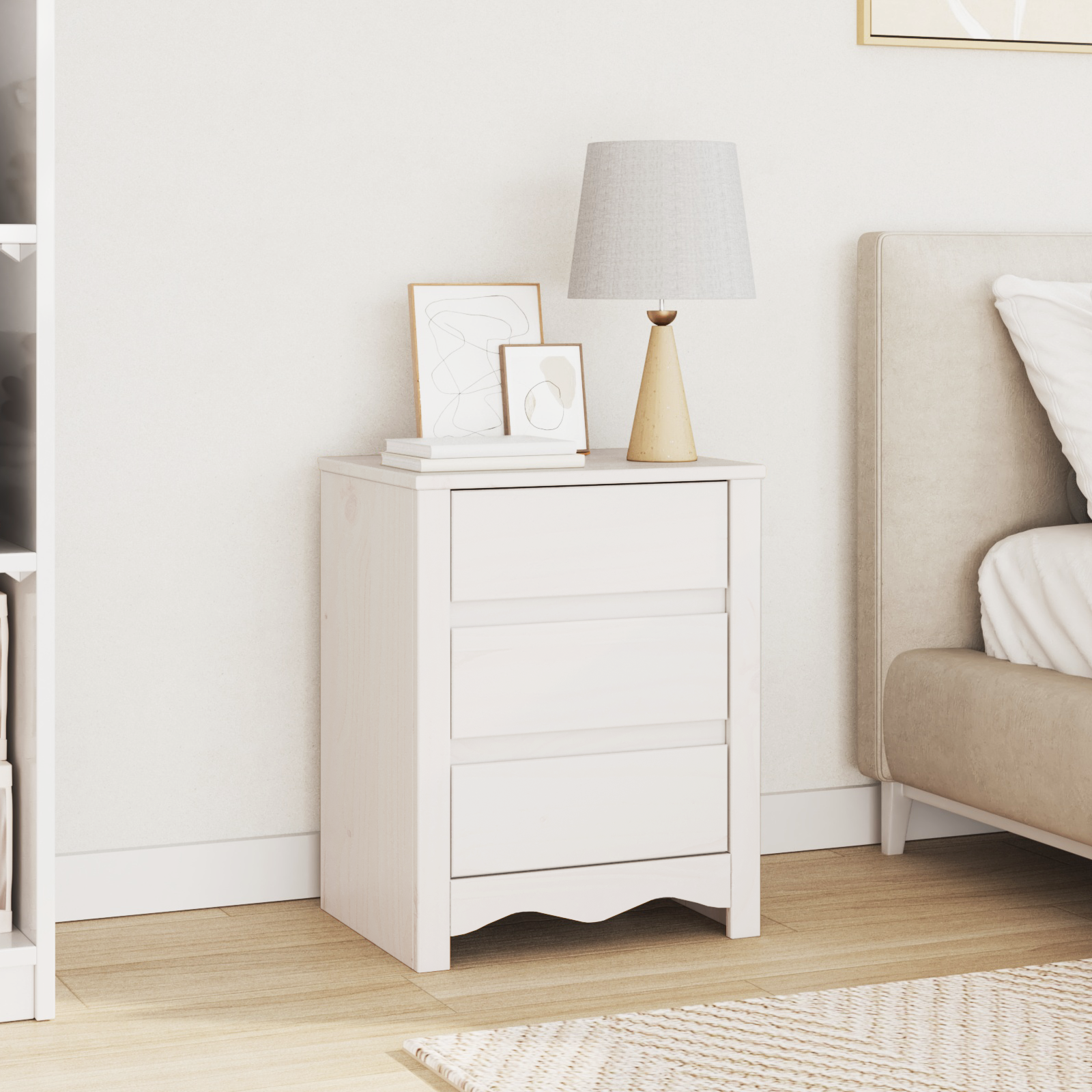 Armadio Da Notte Con Cassetto Drammen Bianco 45 X 35 X 56 cm