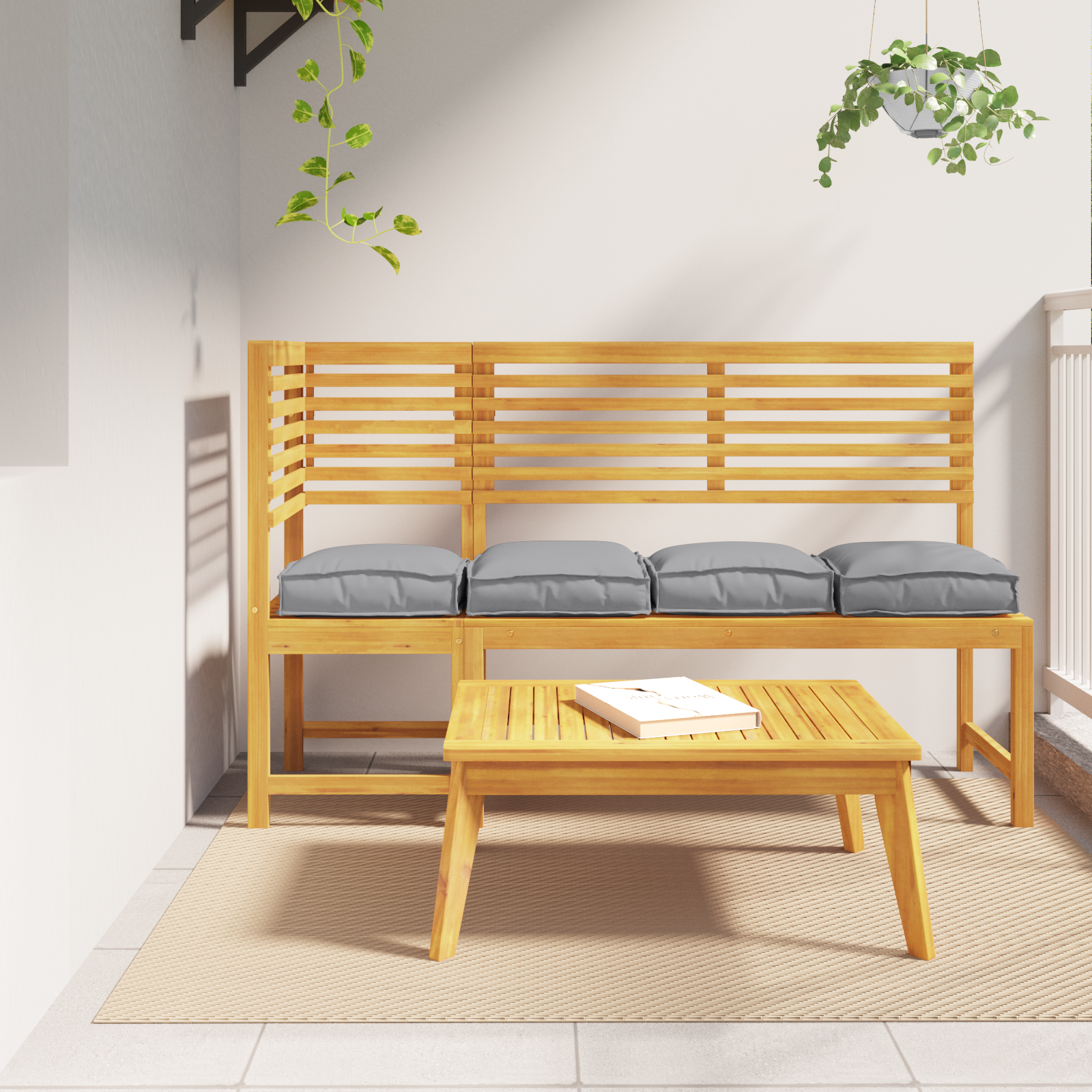 Cuscini Per Pallet 4 Pcs Grigio 40x40x8 Cm Tessuto Oxford