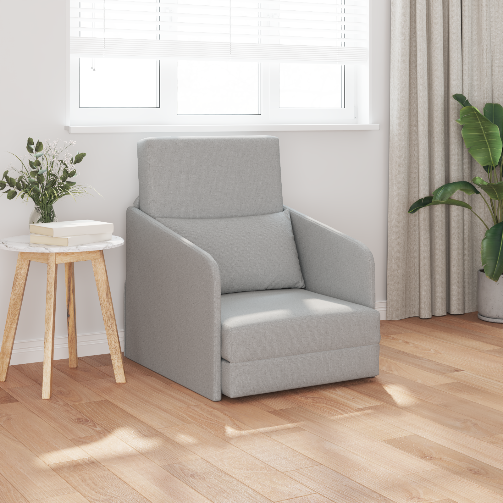 Divano Letto Grigio Nuvola 65 X 80 X 83 Cm Velluto