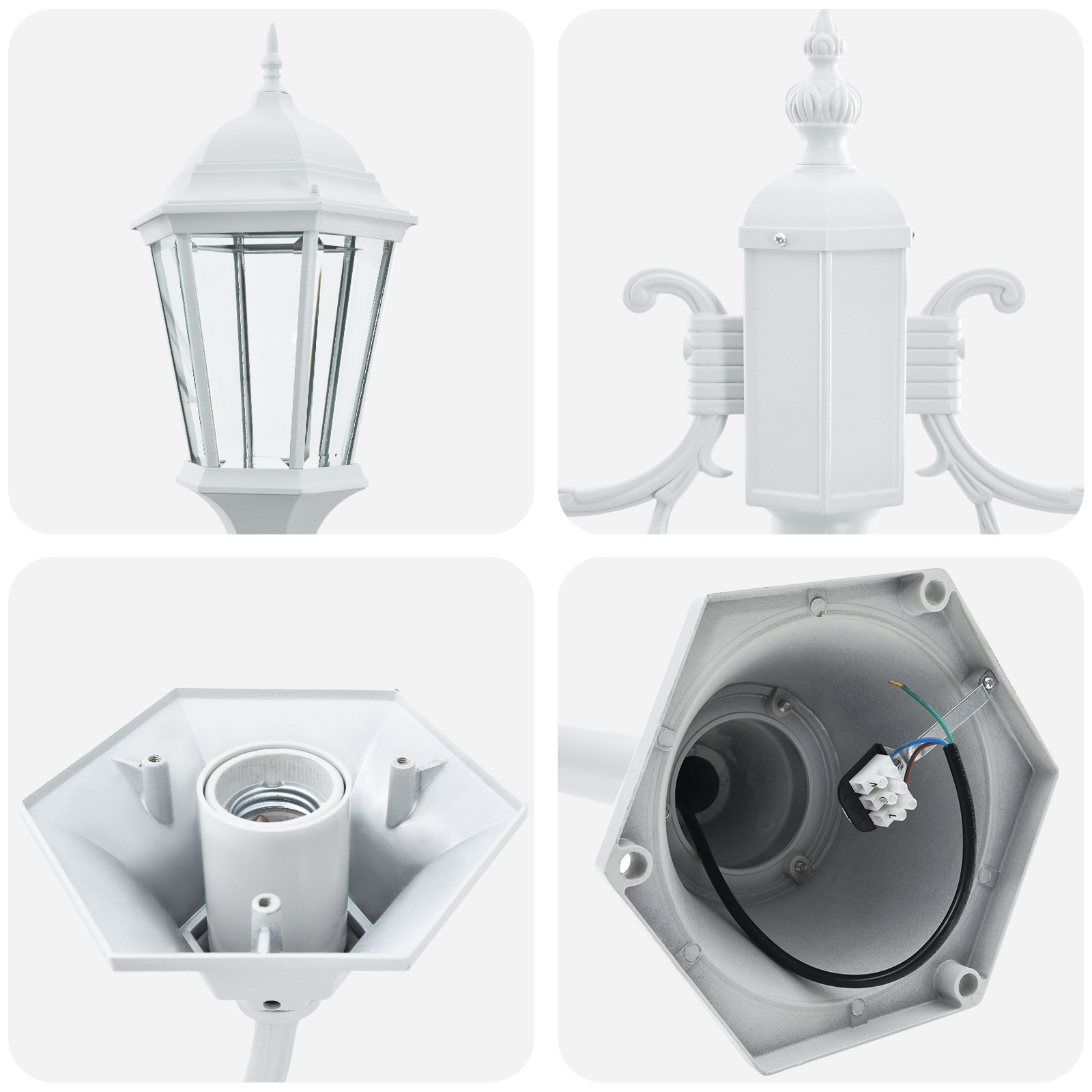 Posto Luce Da Giardino Bianco Alluminio E Vetro - Image 5