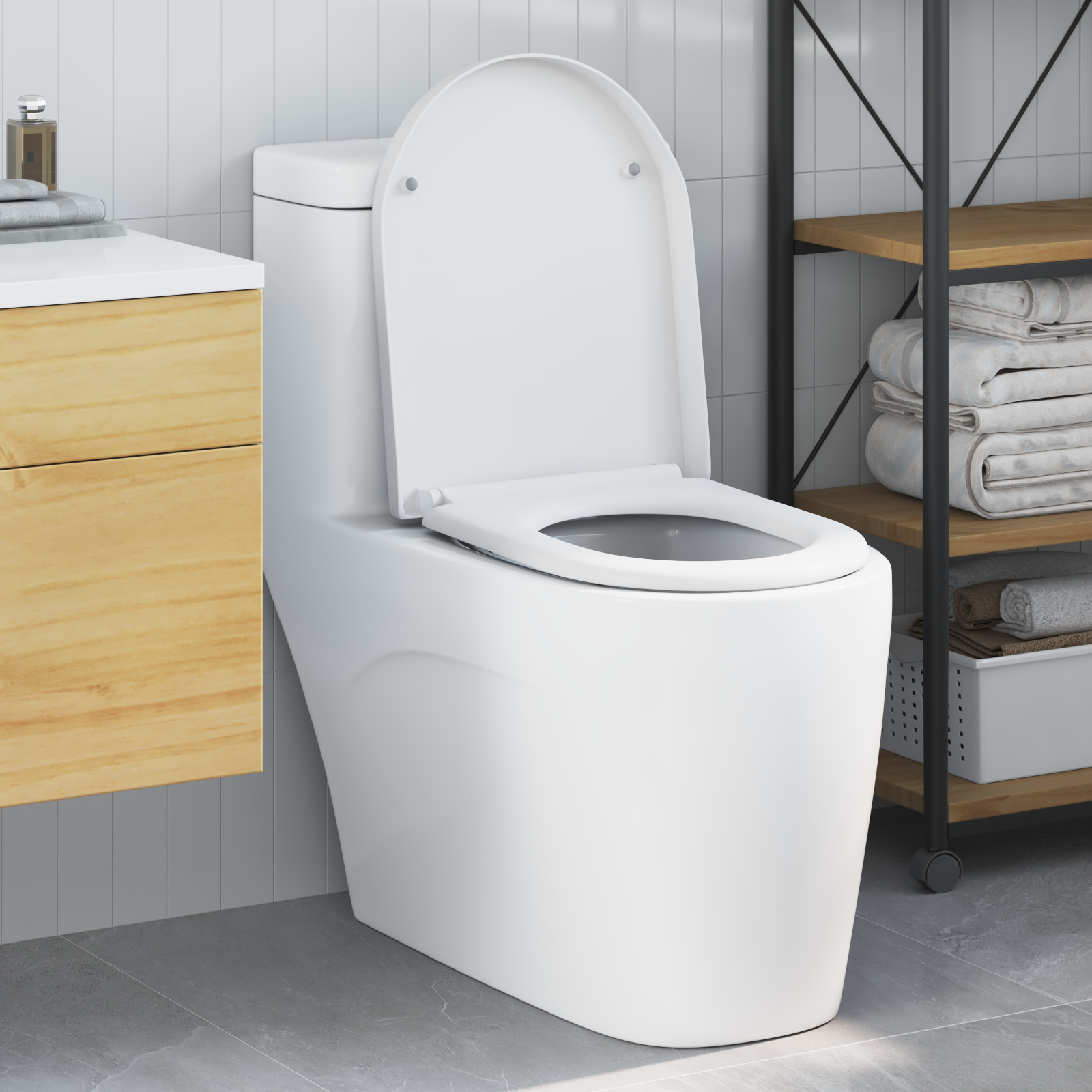 Sedile Del Wc Con Rilascio Rapido Bianco 46.2 X 36 X 4.3 cm