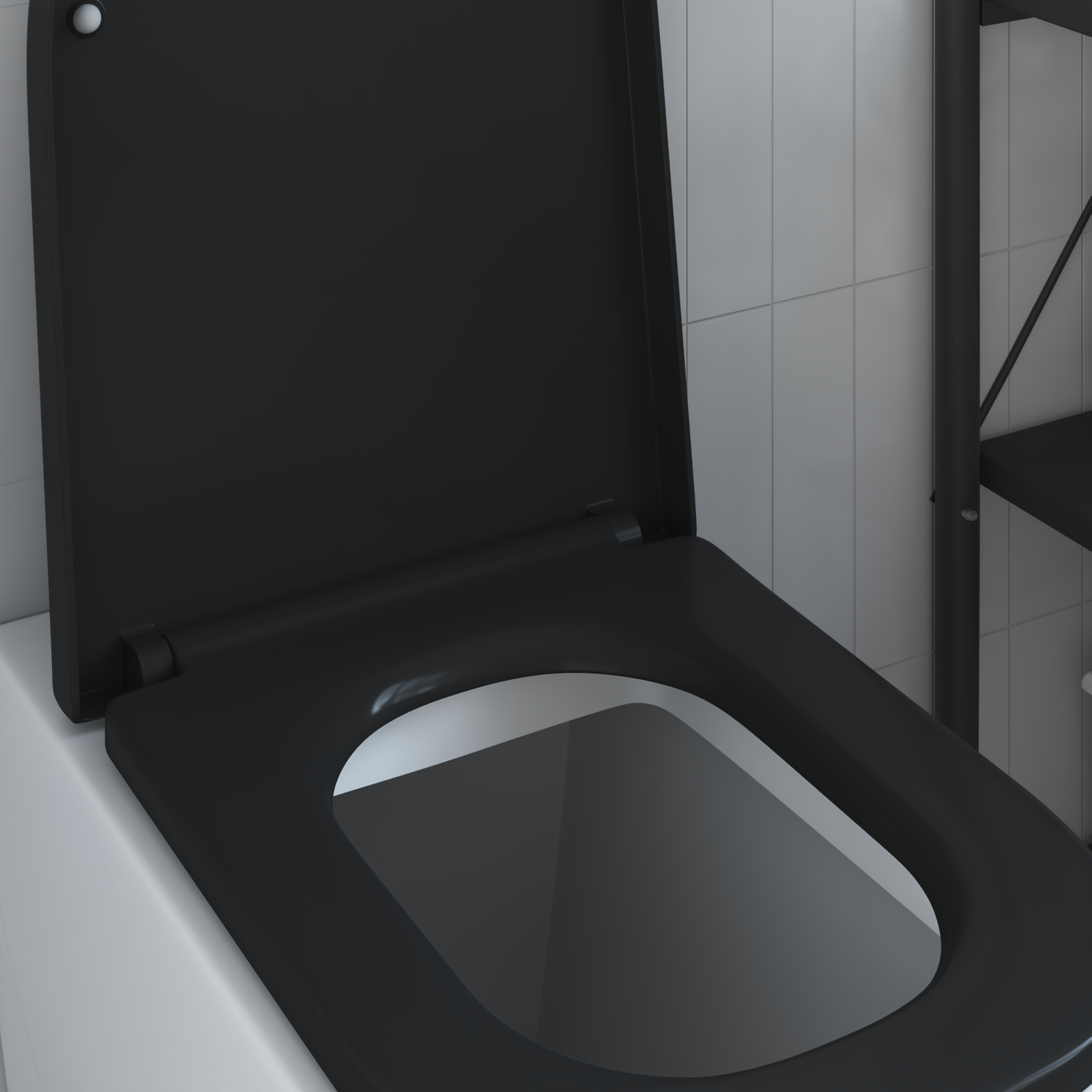 Sedile Del Wc Con Rilascio Rapido Nero 44.5 X 35 X 3.6 cm - Image 4