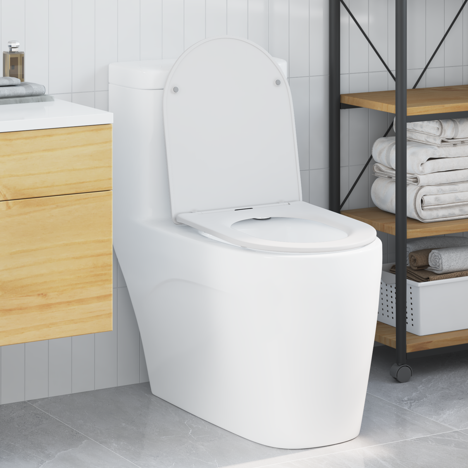 Sedile Del Wc Con Rilascio Rapido Bianco 44 X 36.4 X 3.4 cm