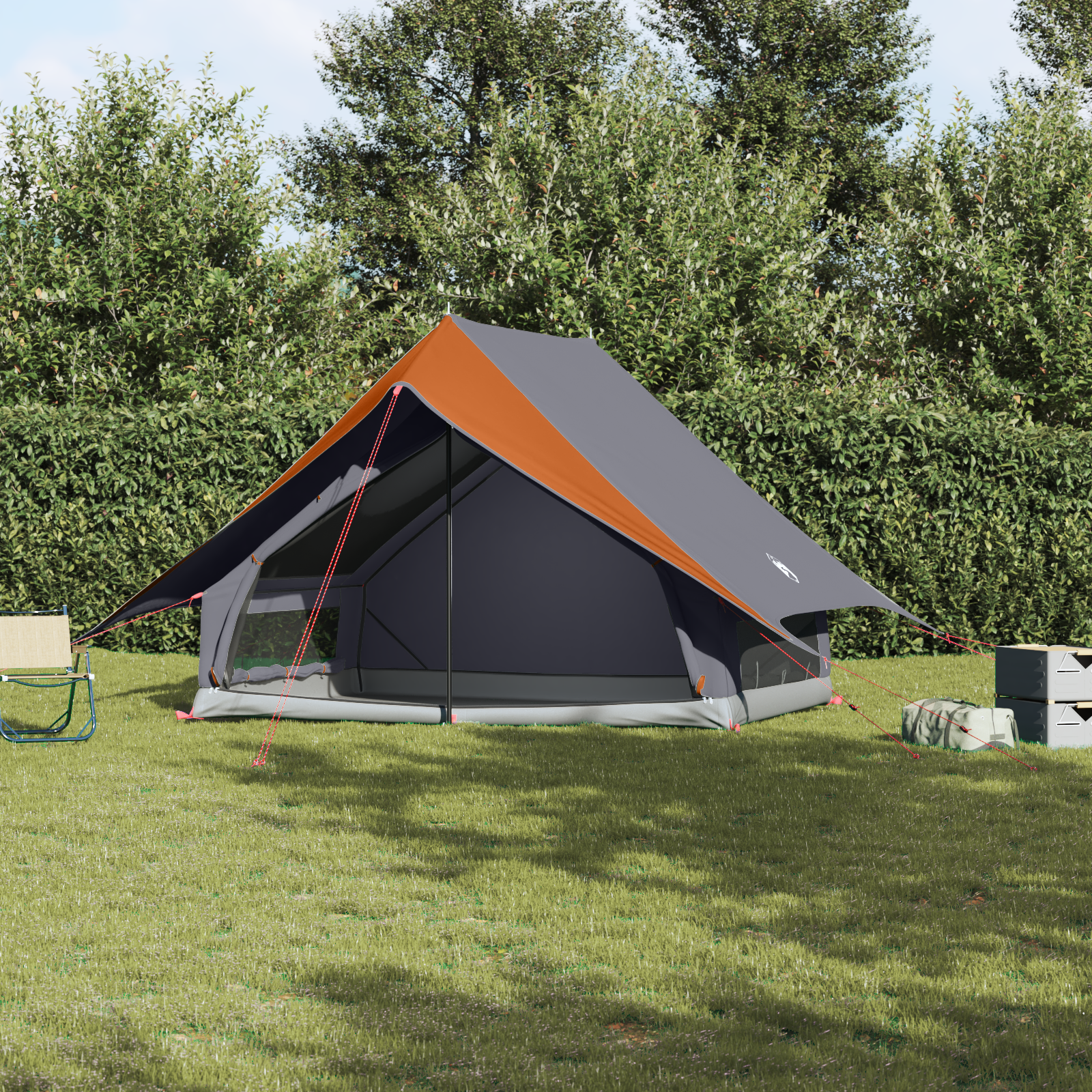 Tende Grigio E Arancione 256 X 266 X 185 Cm Poliestere