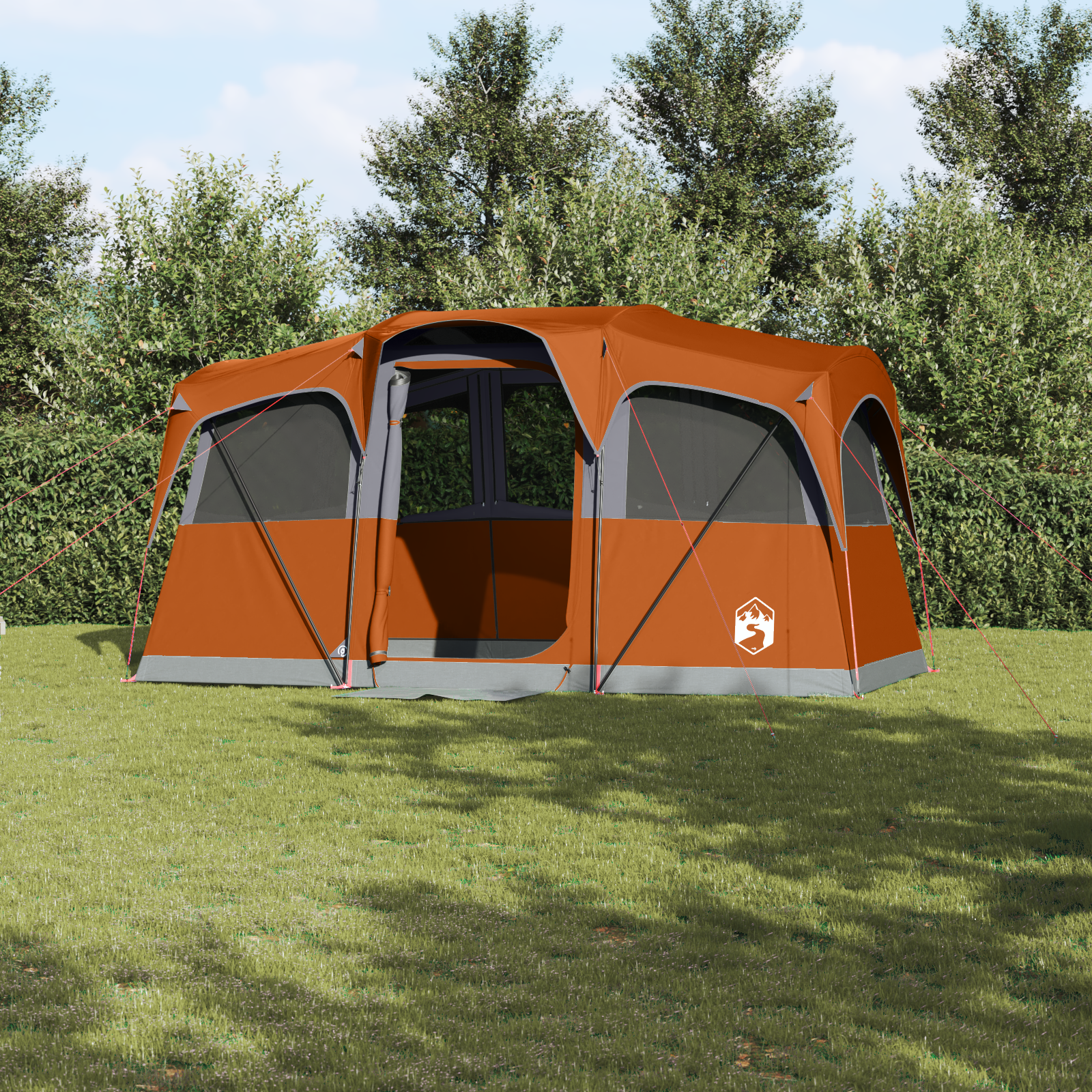 Tende Grigio E Arancione 435 X 255 X 216 Cm Poliestere