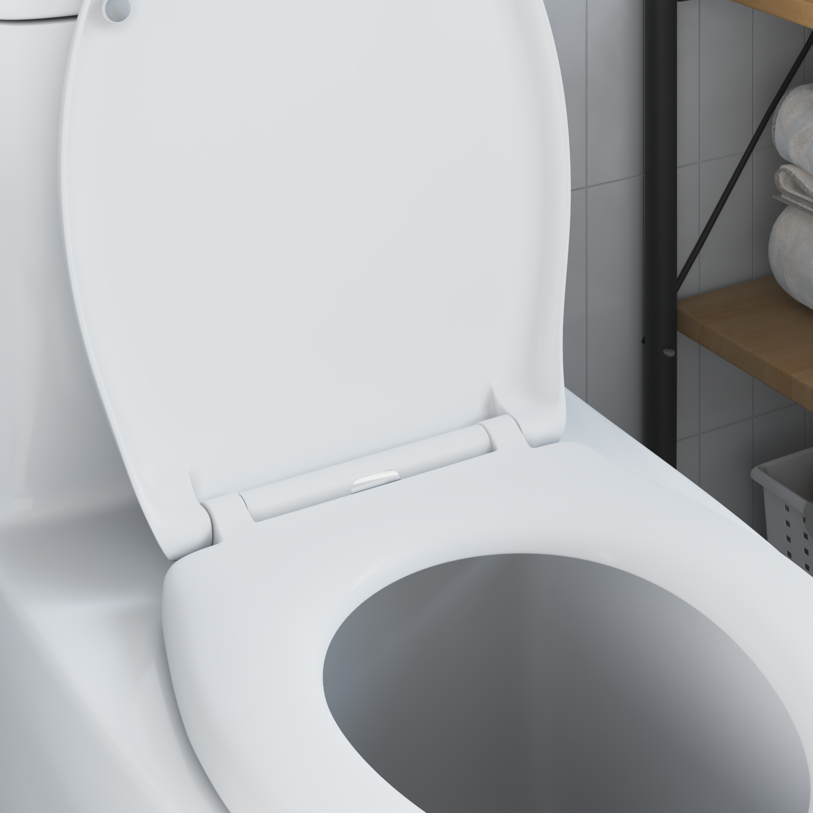 Sedile Del Wc Con Rilascio Rapido Bianco 44.8 X 37.3 X 4.2 cm - Image 4