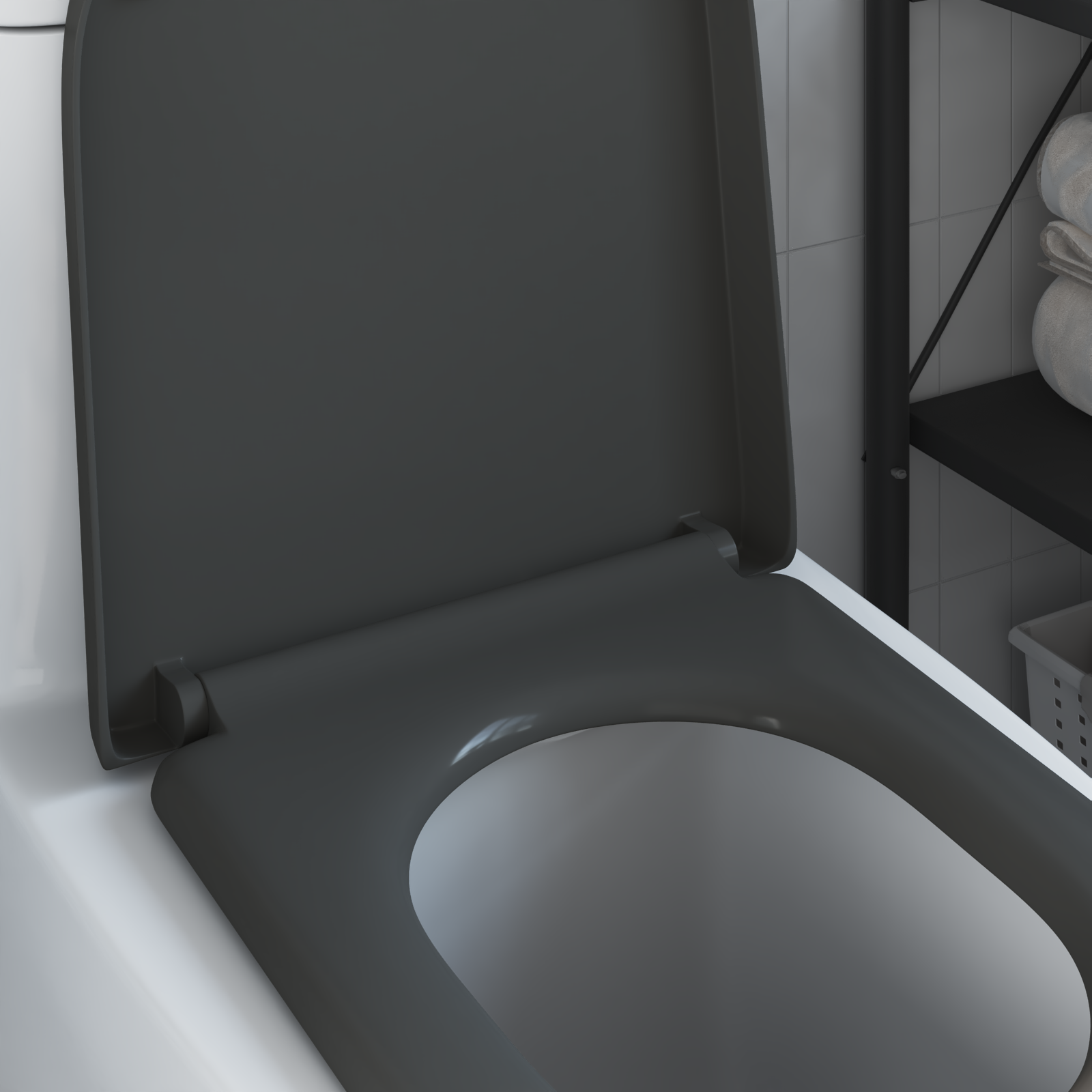 Sedile Del Wc Con Rilascio Rapido Antracite 46.2 X 36 X 4.3 cm - Image 4