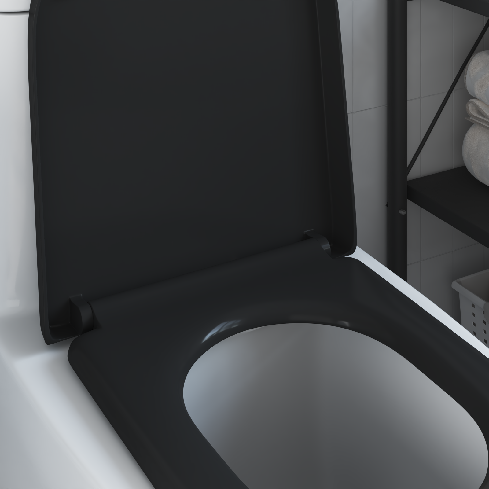 Sedile Del Wc Con Rilascio Rapido Nero 46.2 X 36 X 4.3 cm - Image 4