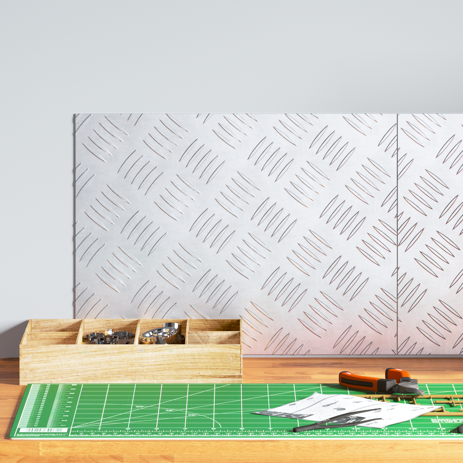 Dischi Quadrati 2 Pcs Argento 40 X 30 Cm Alluminio