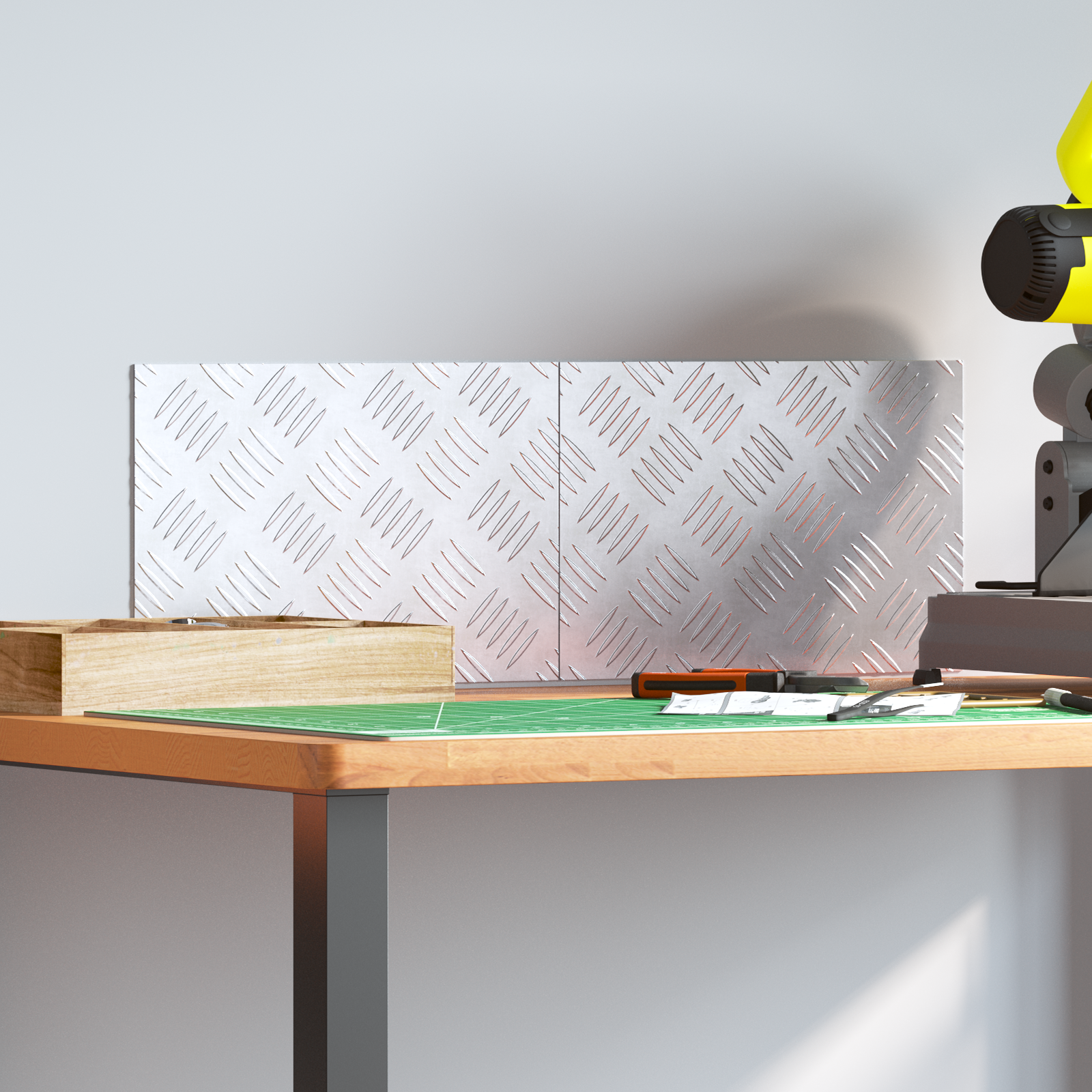 Dischi Quadrati 2 Pcs Argento 30 X 20 Cm Alluminio