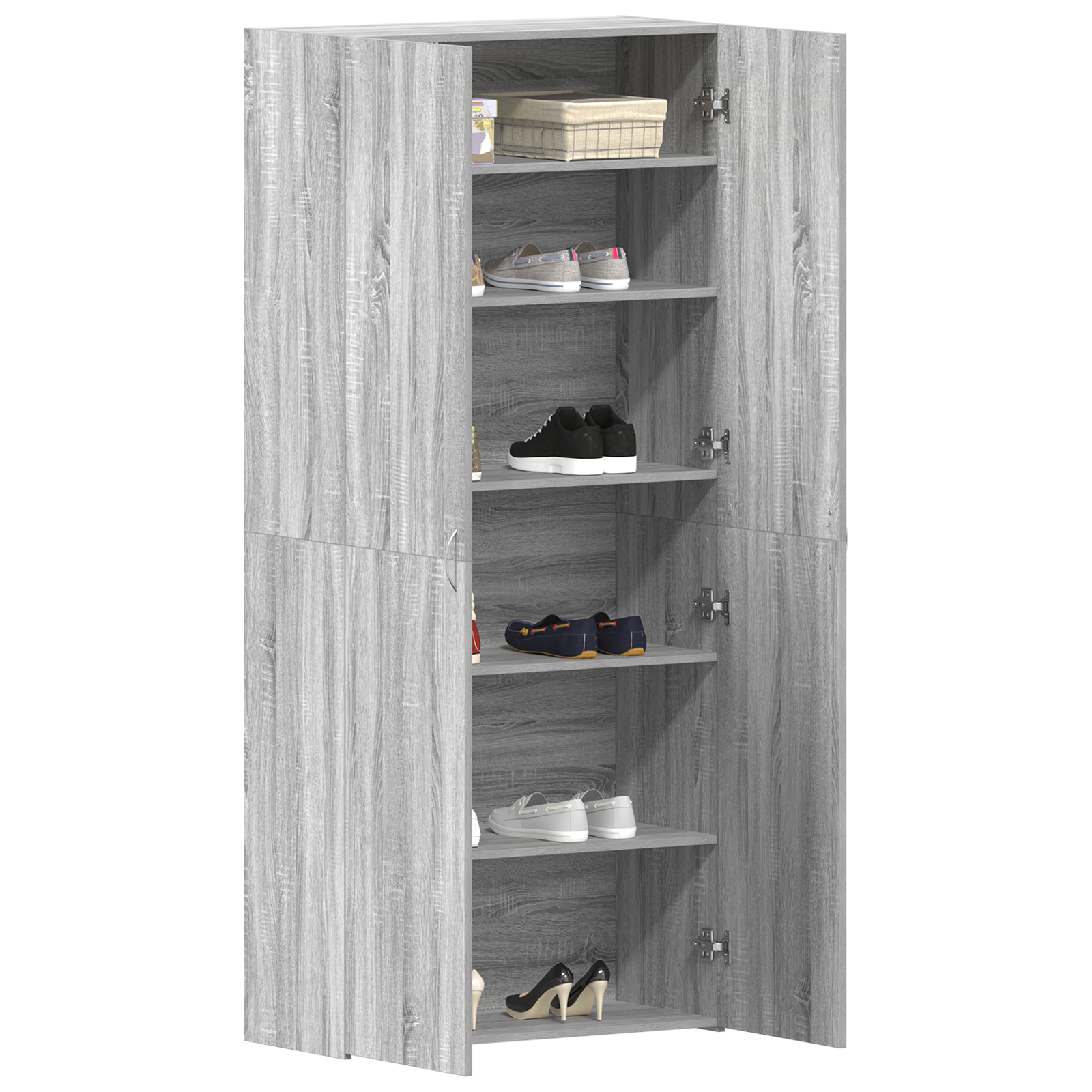 Mobile Per Scarpe Grigio 80 X 35.5 X 180 Cm Legno Multistrato - Image 3