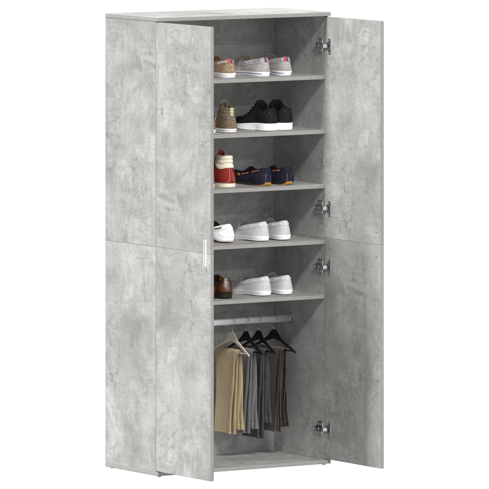 Mobile Per Scarpe Grigio 80 X 39 X 180 Cm Legno Multistrato - Image 3