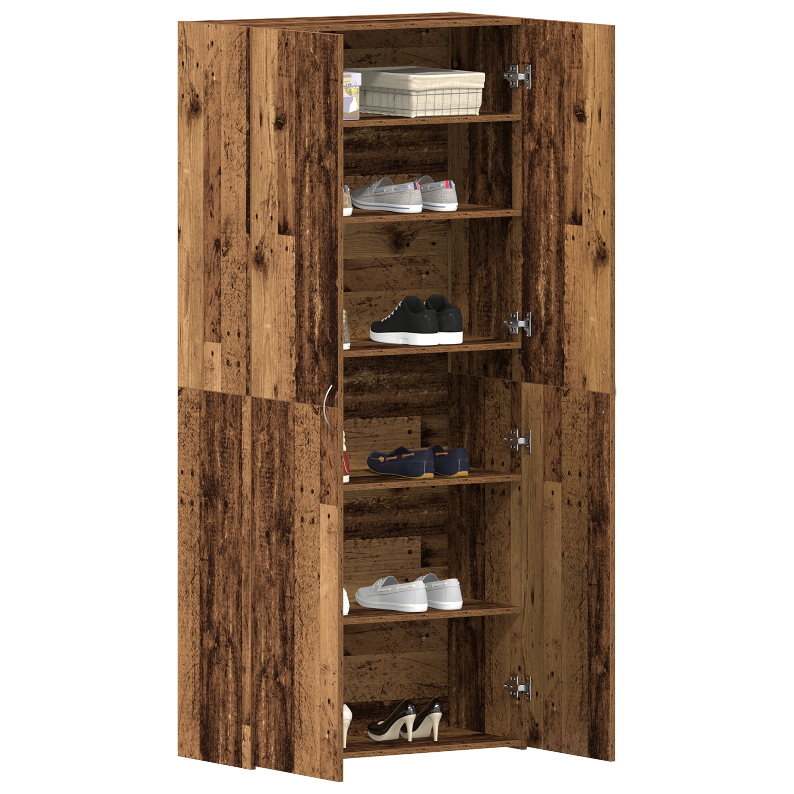 Mobile Per Scarpe Marrone 80 X 35.5 X 180 Cm Legno Multistrato - Image 3