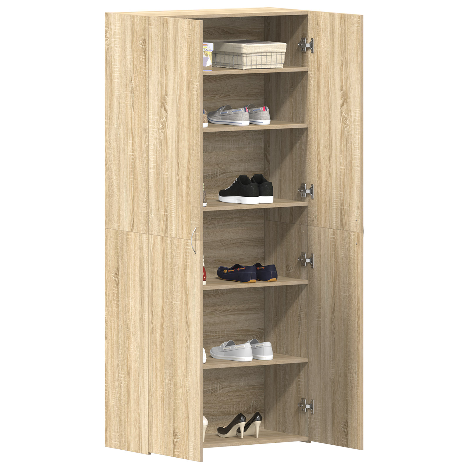 Mobile Per Scarpe Marrone 80 X 35.5 X 180 Cm Legno Multistrato - Image 3