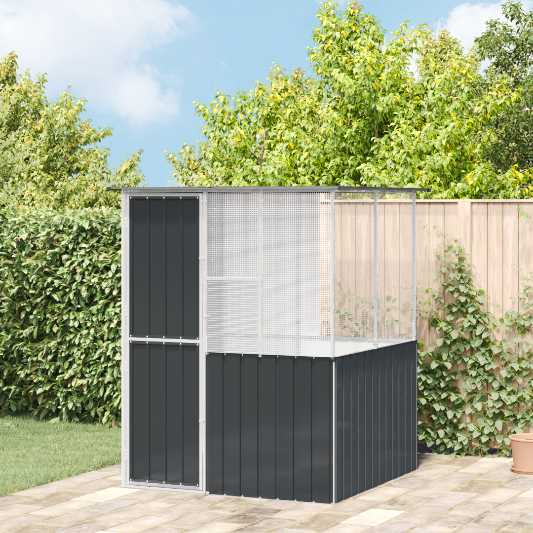 Gabbia Per Uccelli Antracite 154 X 154 X 200 Cm Acciaio Zincato