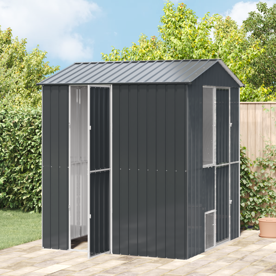 Gabbia Per Uccelli Antracite 215 X 210 X 247 Cm Acciaio Zincato - Image 3