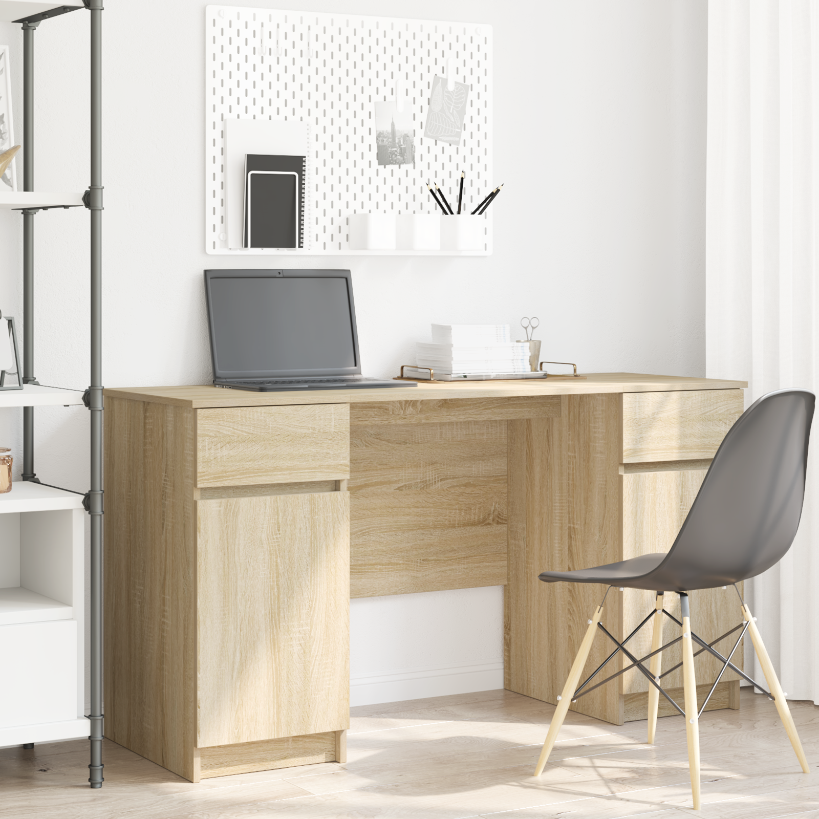 Scrivania Rovere Sonoma 140 X 49 X 76 Cm Legno Multistrato