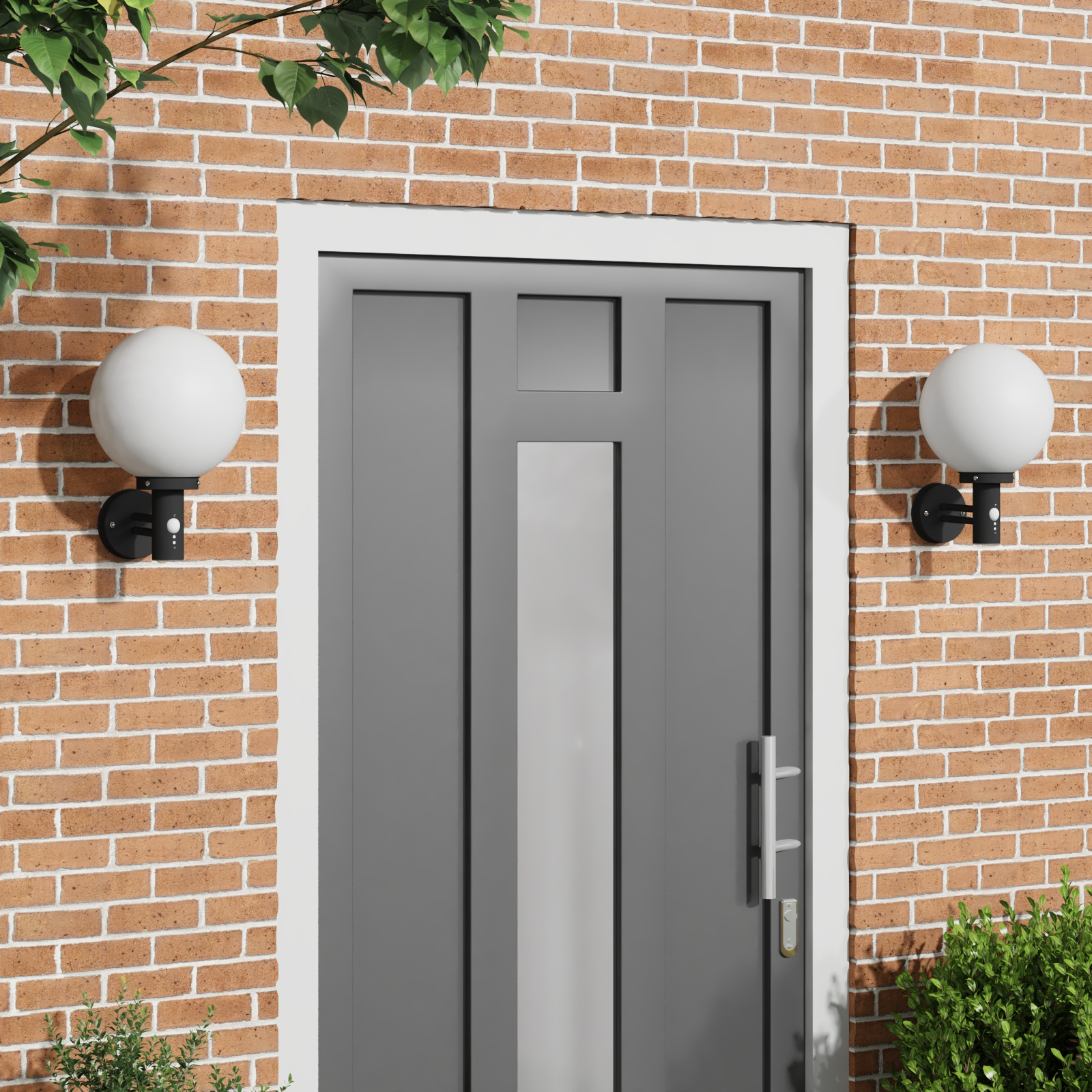 Lampade Da Parete Esterne 2 Pcs Nero 28 X 25 X 38 cm