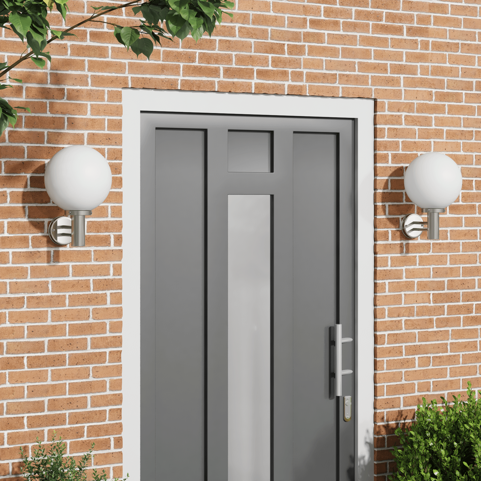 Lampade Da Parete Esterne 2 Pcs Argento 28 X 25 X 38 cm