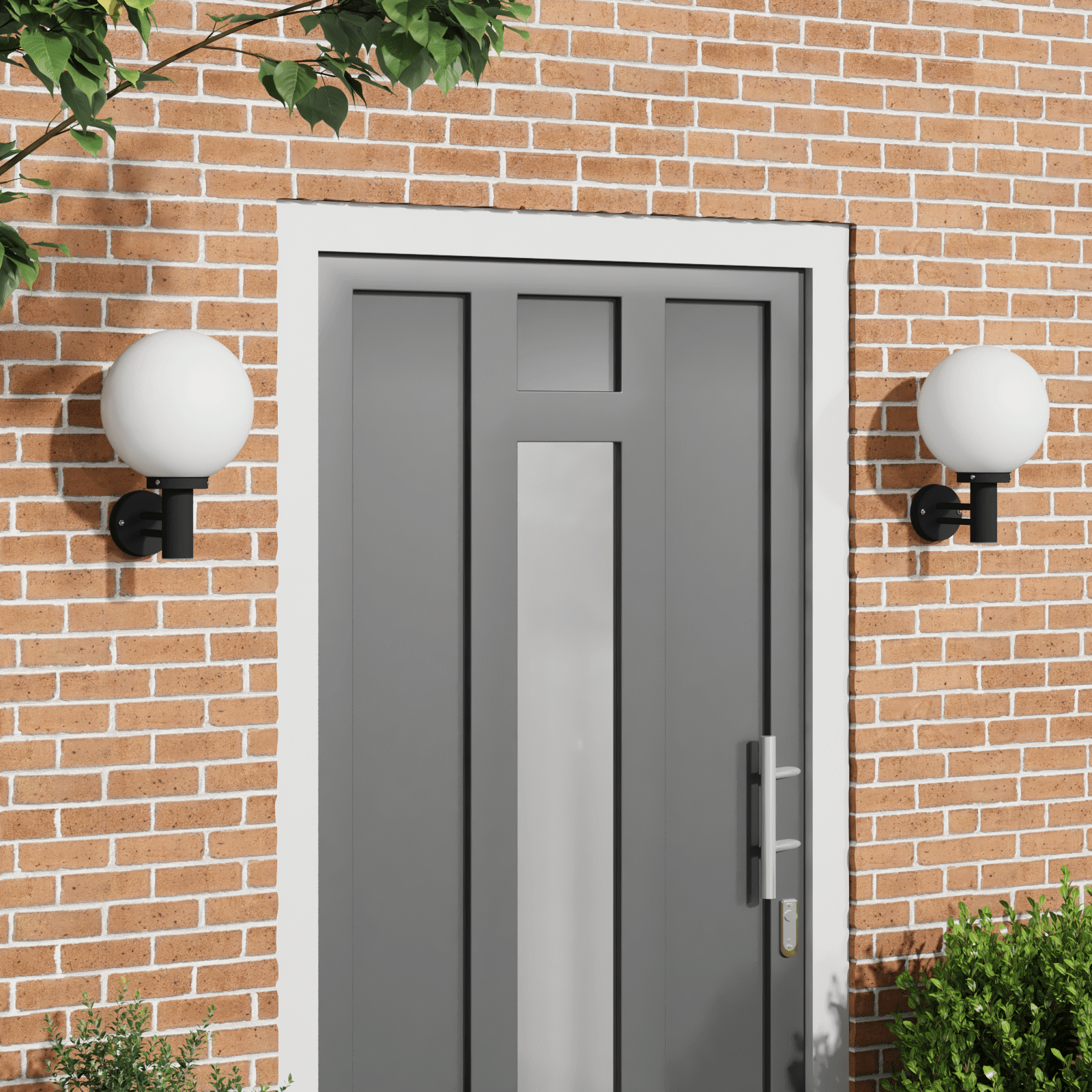 Lampade Da Parete Esterne 2 Pcs Nero 28 X 25 X 38 cm