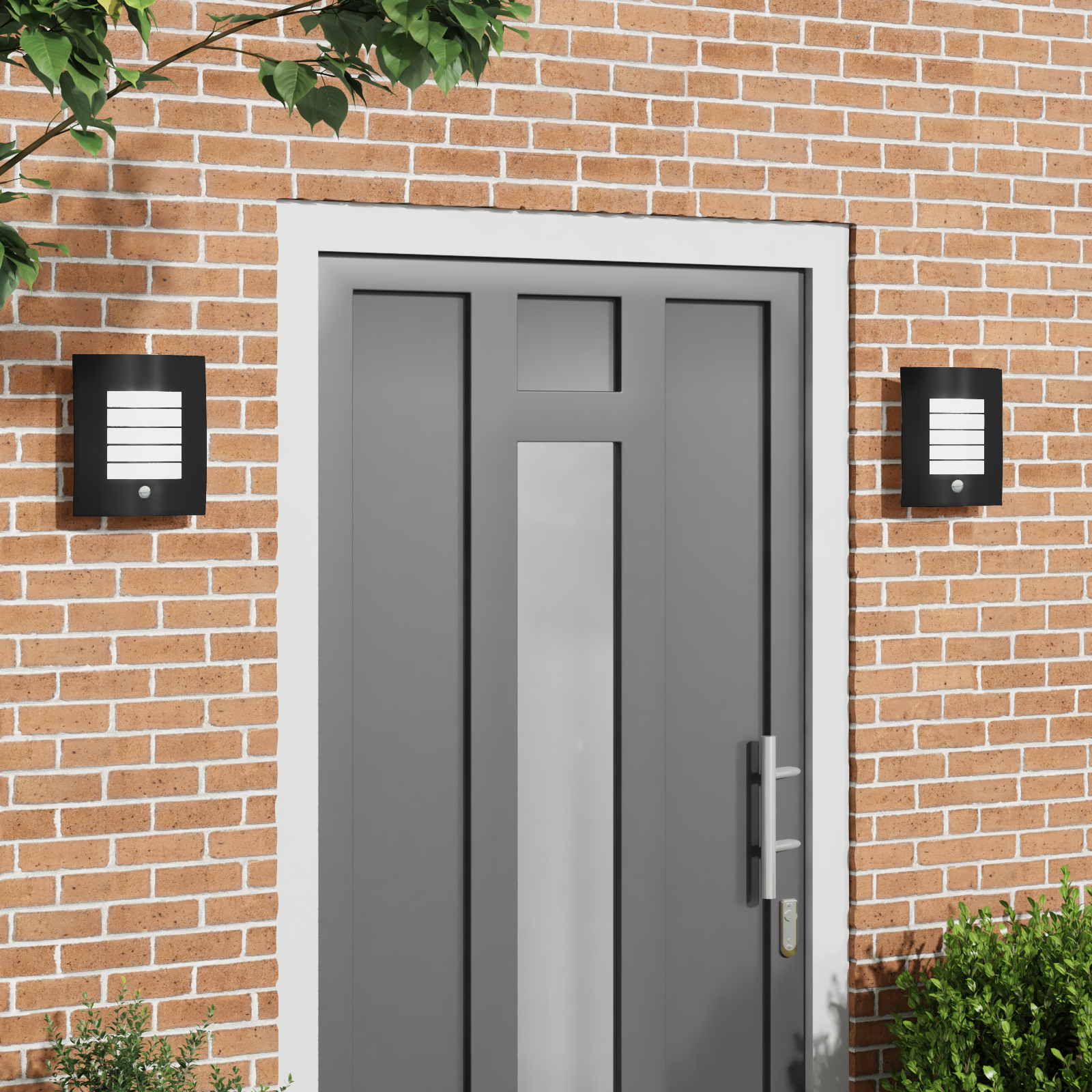 Lampade Da Parete Esterne 2 Pcs Nero 23.5 X 10.5 X 26 cm