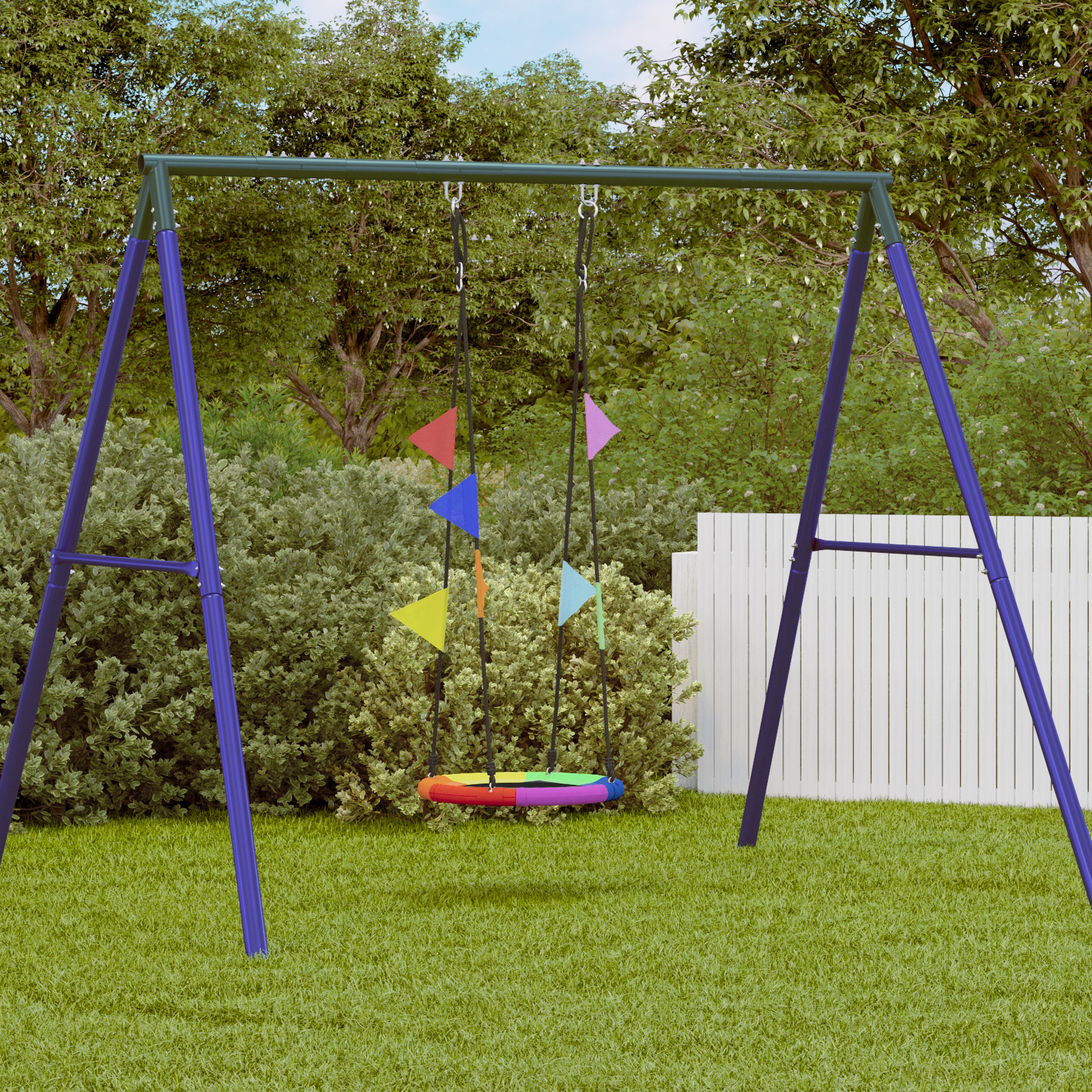 Amaca Nest Con Bandiere Multicolori Ø 60 Cm, 100 Kg, Tessuto Oxford