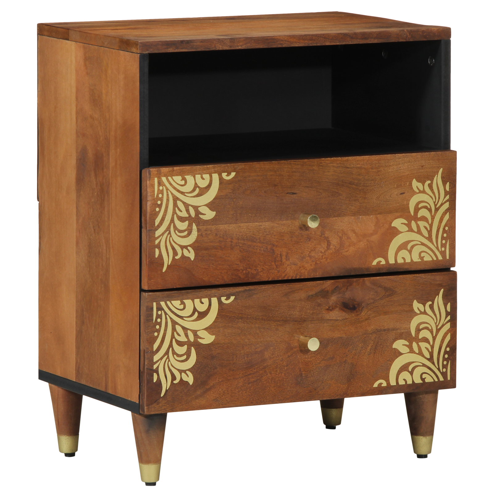 Armadio Da Notte Con Cassetto Marrone Ambrato 50 X 33 X 62 cm