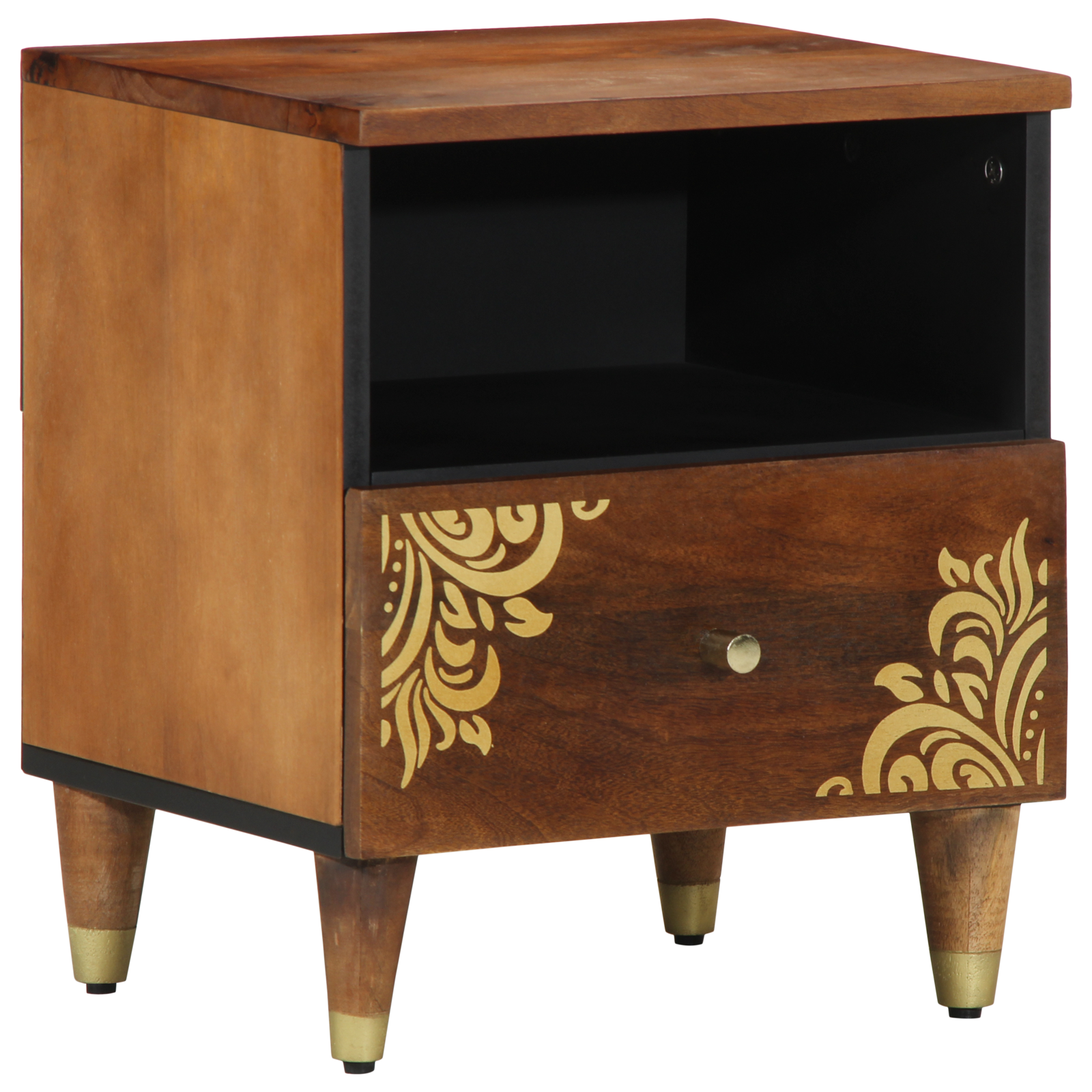 Armadio Da Notte Con Cassetto Marrone Ambrato 40 X 33 X 46 cm