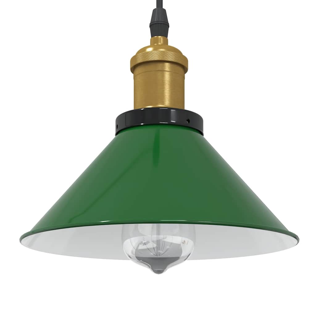 Lampada A Sospensione Regolabile E27 Verde Lucido Ø22cm Metallo