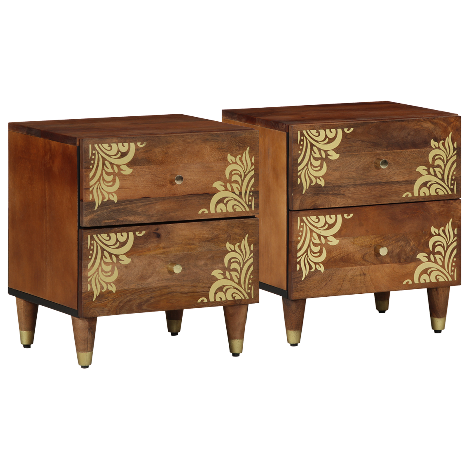 Armadio Da Notte 2 Pcs Marrone Ambrato 40 X 33 X 46 cm