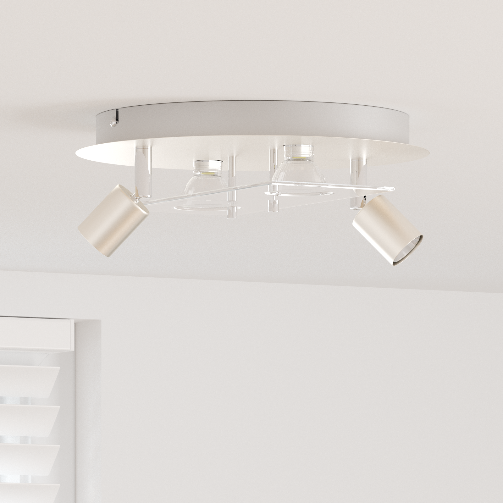 Faretto Da Soffitto Argento 29 X 29 X 11 Cm Acciaio E Vetro
