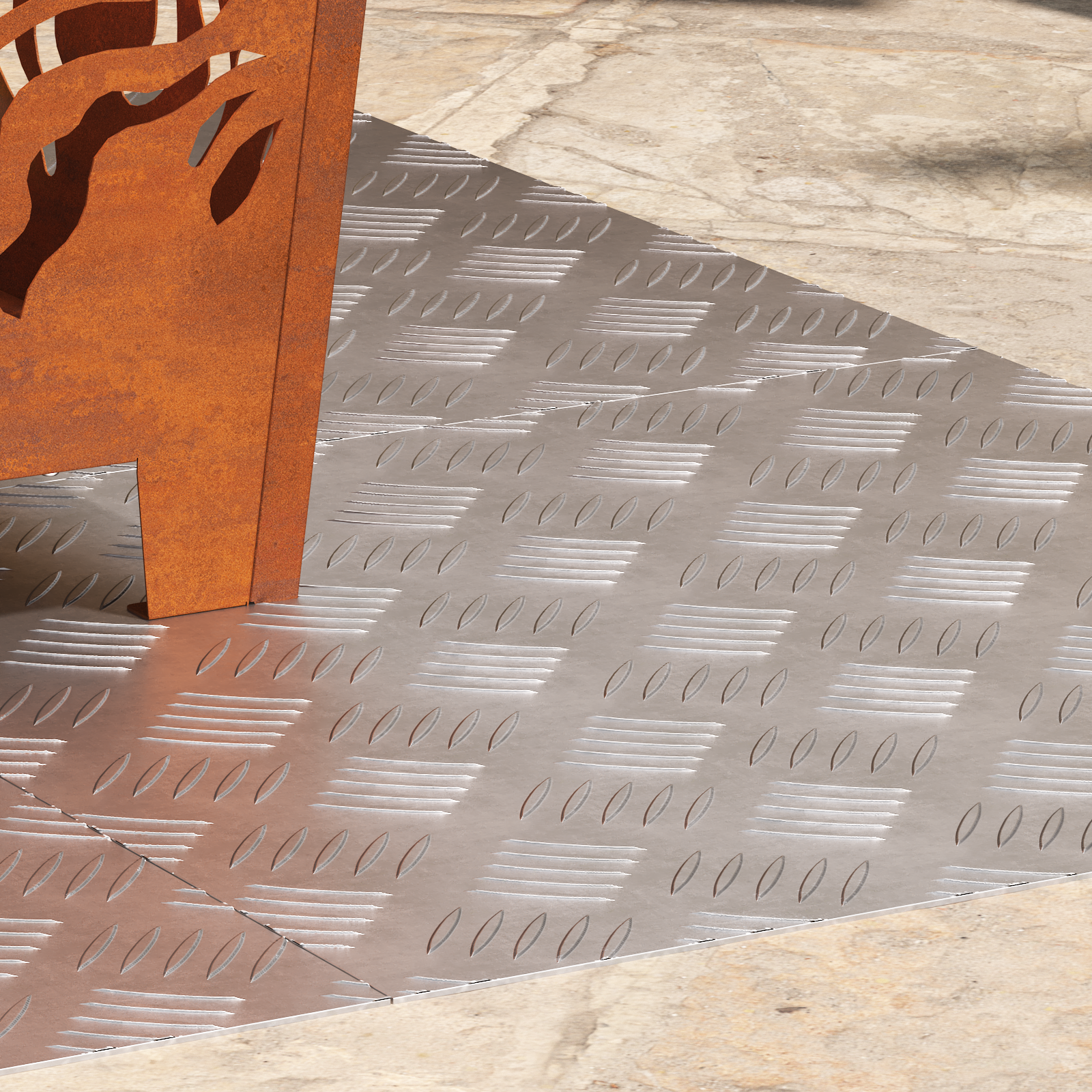 Dischi Quadrati 4 Pcs Argento 50 X 50 Cm Alluminio - Image 3