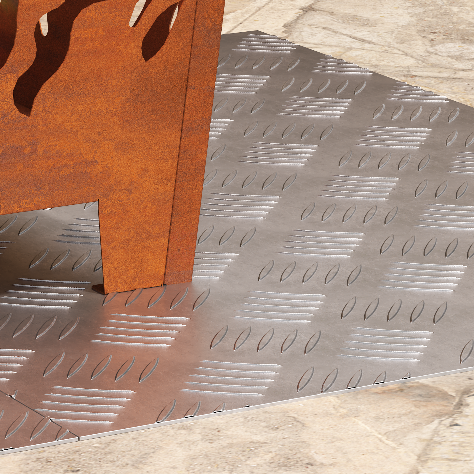 Dischi Quadrati 2 Pcs Argento 70 X 50 Cm Alluminio - Image 3