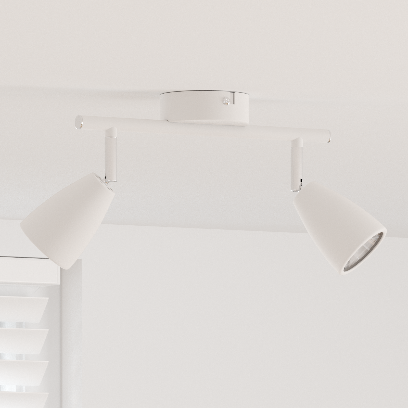 Faretto Da Soffitto Bianco 25.5 X 8 X 15.5 Cm Acciaio