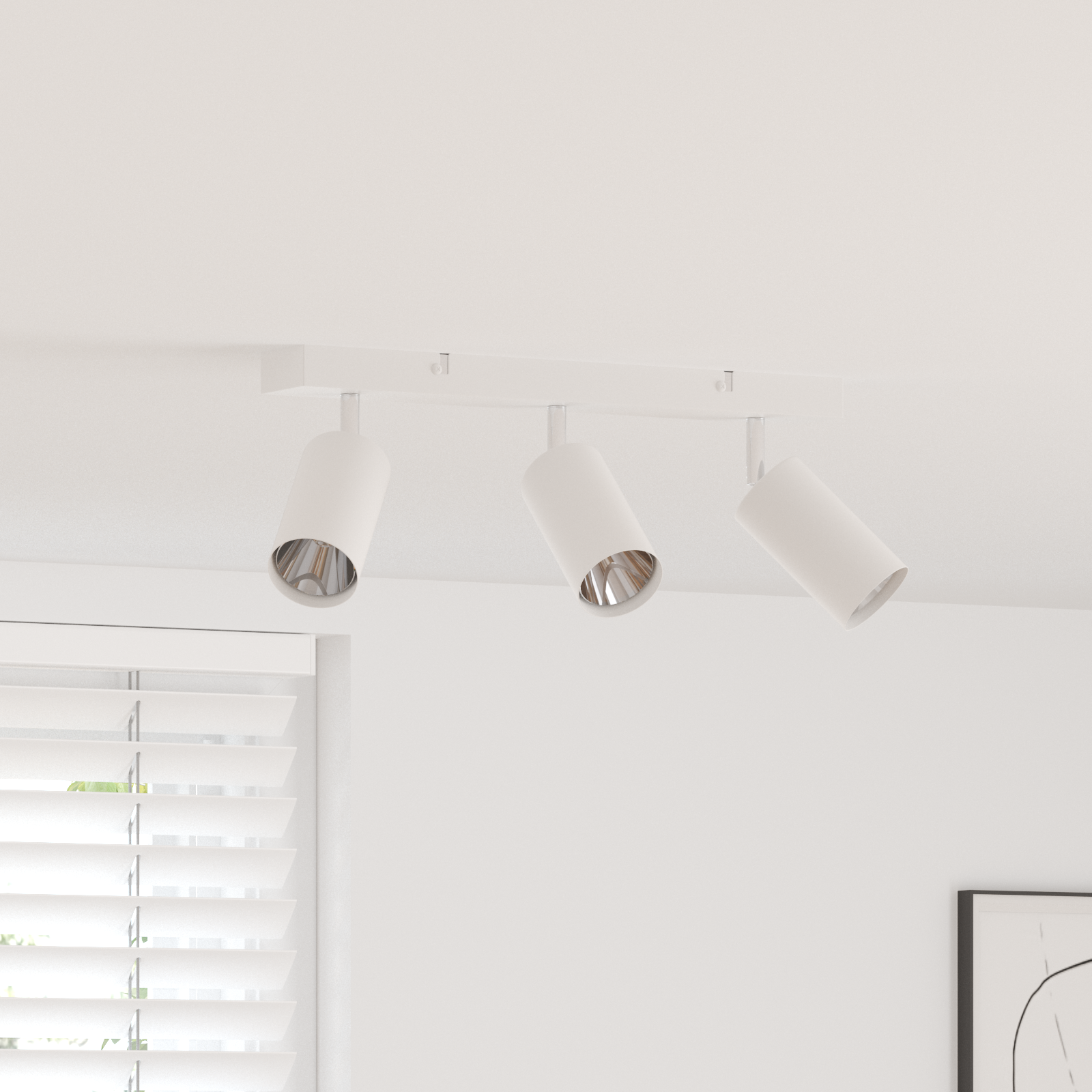 Faretto Da Soffitto Bianco 38 X 5.5 X 16.5 Cm Acciaio