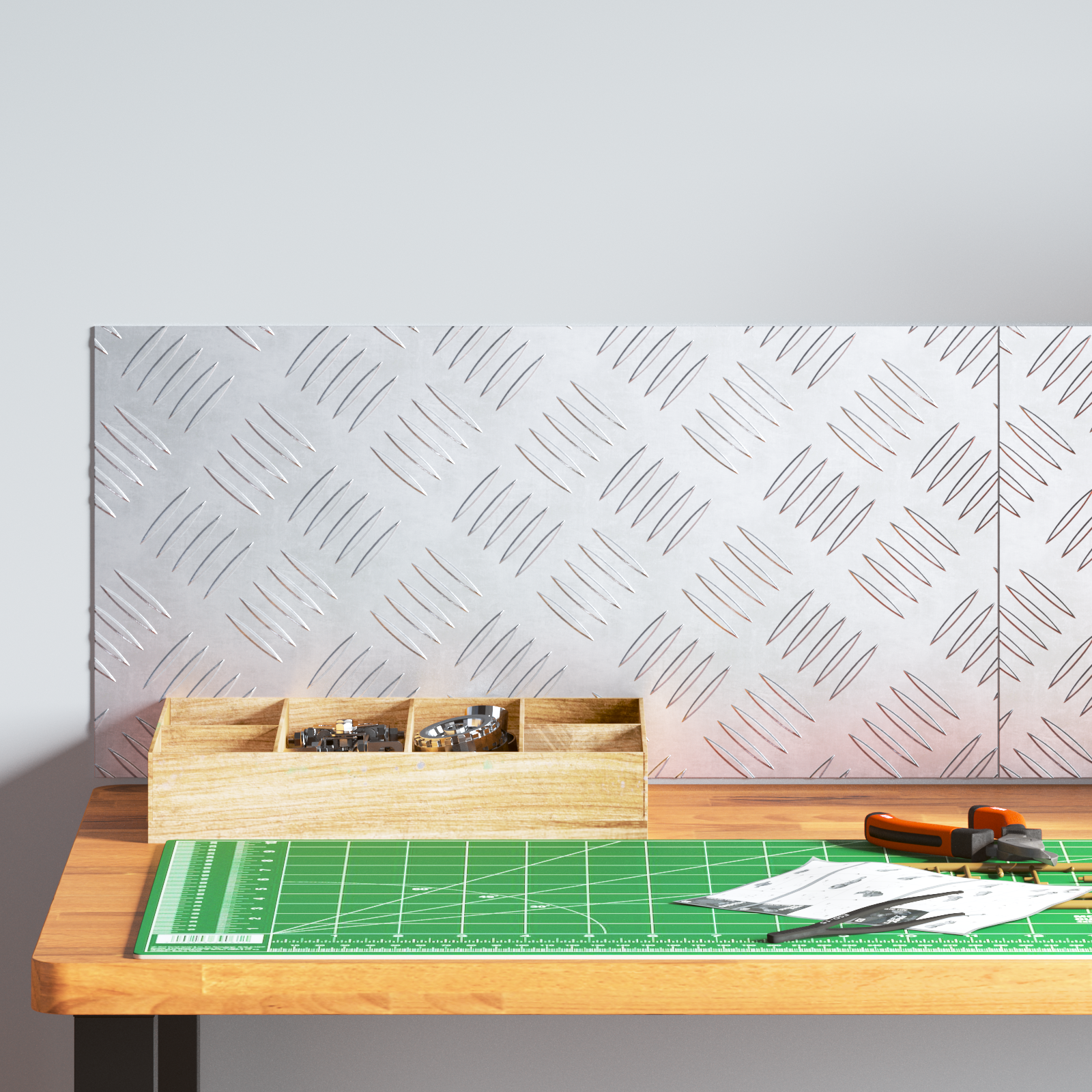 Dischi Quadrati 2 Pcs Argento 50 X 25 Cm Alluminio