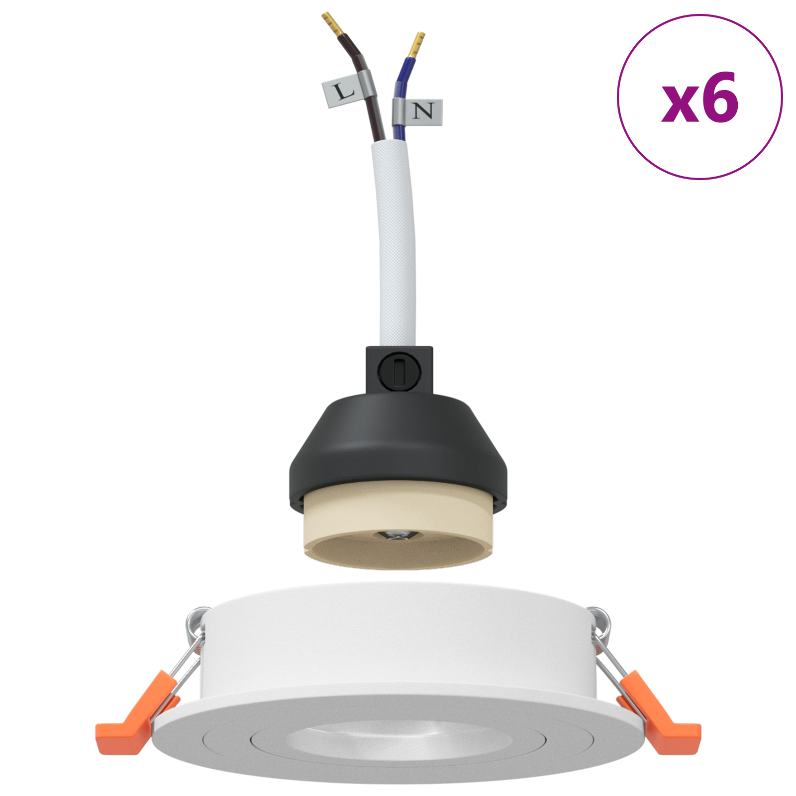 Spotlights Con I Riflettori 6 Pcs Bianco 9 X 9 X Cm Alluminio - Image 4