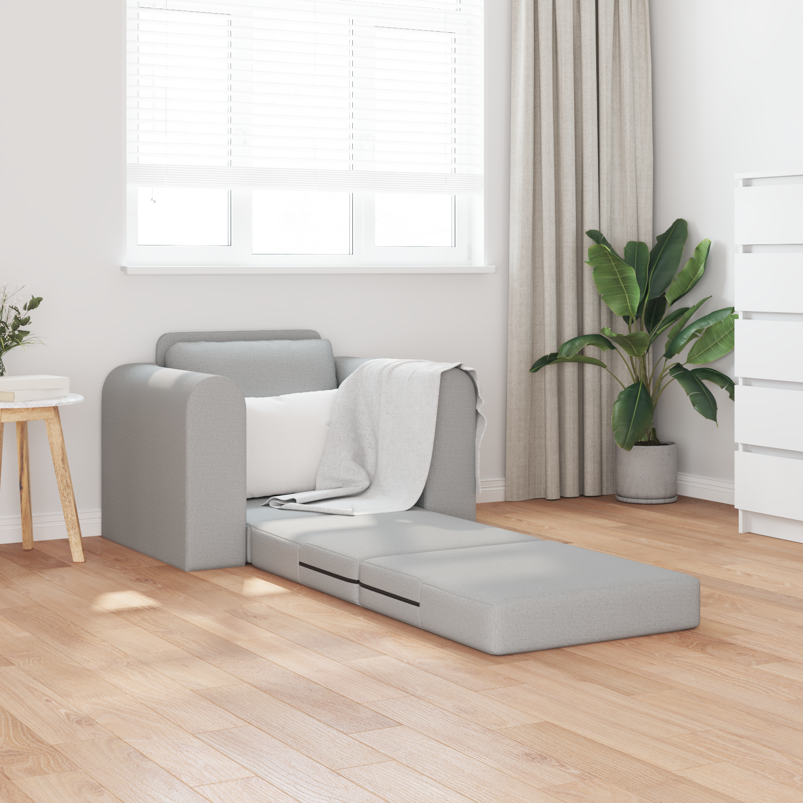 Divano Letto Grigio Nuvola 98 X 71 X 83 Cm Velluto - Image 3