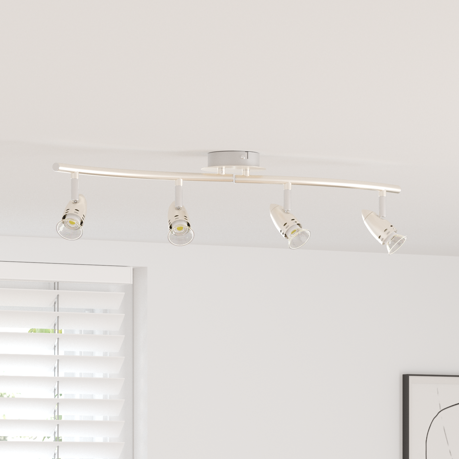 Faretto Da Soffitto Nichel Opaco 58.5 X 15 X 12 Cm Acciaio