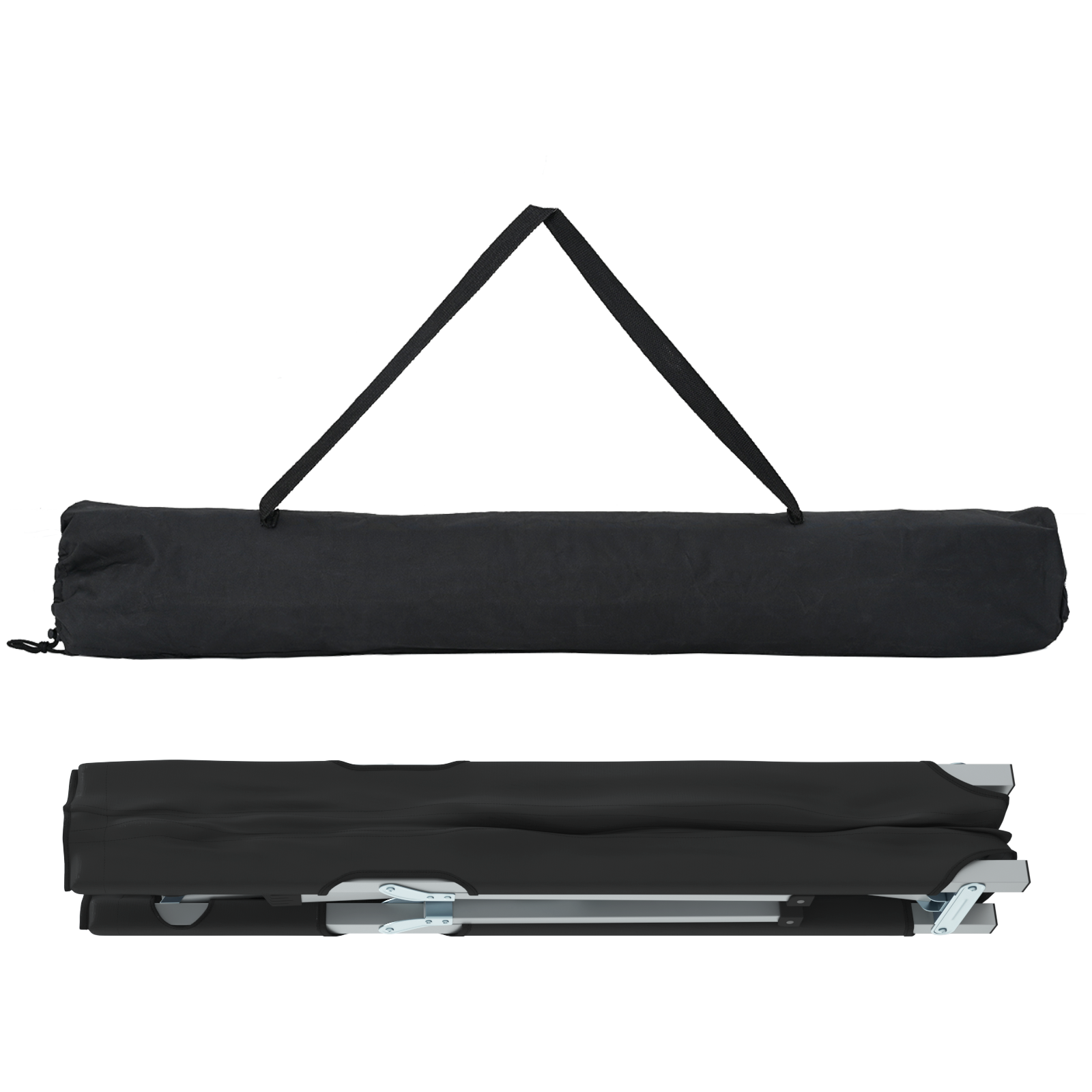 Letto Da Campeggio Pieghevole 2 Pcs Nero 62 X 194 X 42 cm - Image 5