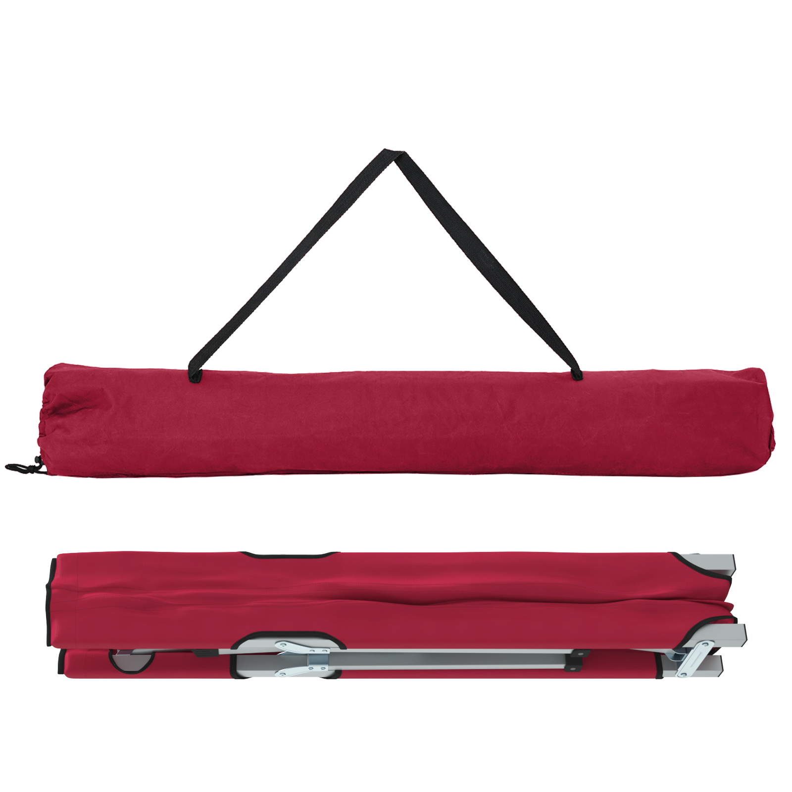 Letto Da Campeggio Pieghevole 2 Pcs Rosso 62 X 194 X 42 cm - Image 5