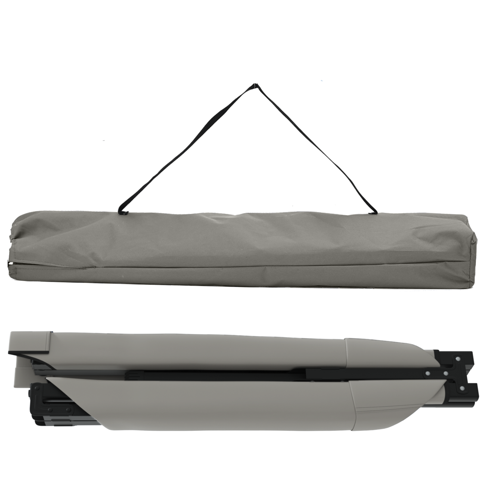 Letto Da Campeggio Pieghevole Grigio Tessuto Oxford - Image 4