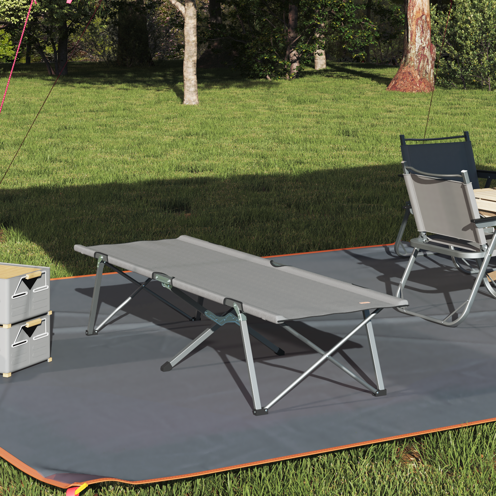 Letto Da Campeggio Pieghevole Grigio 62 X 194 X 42 cm