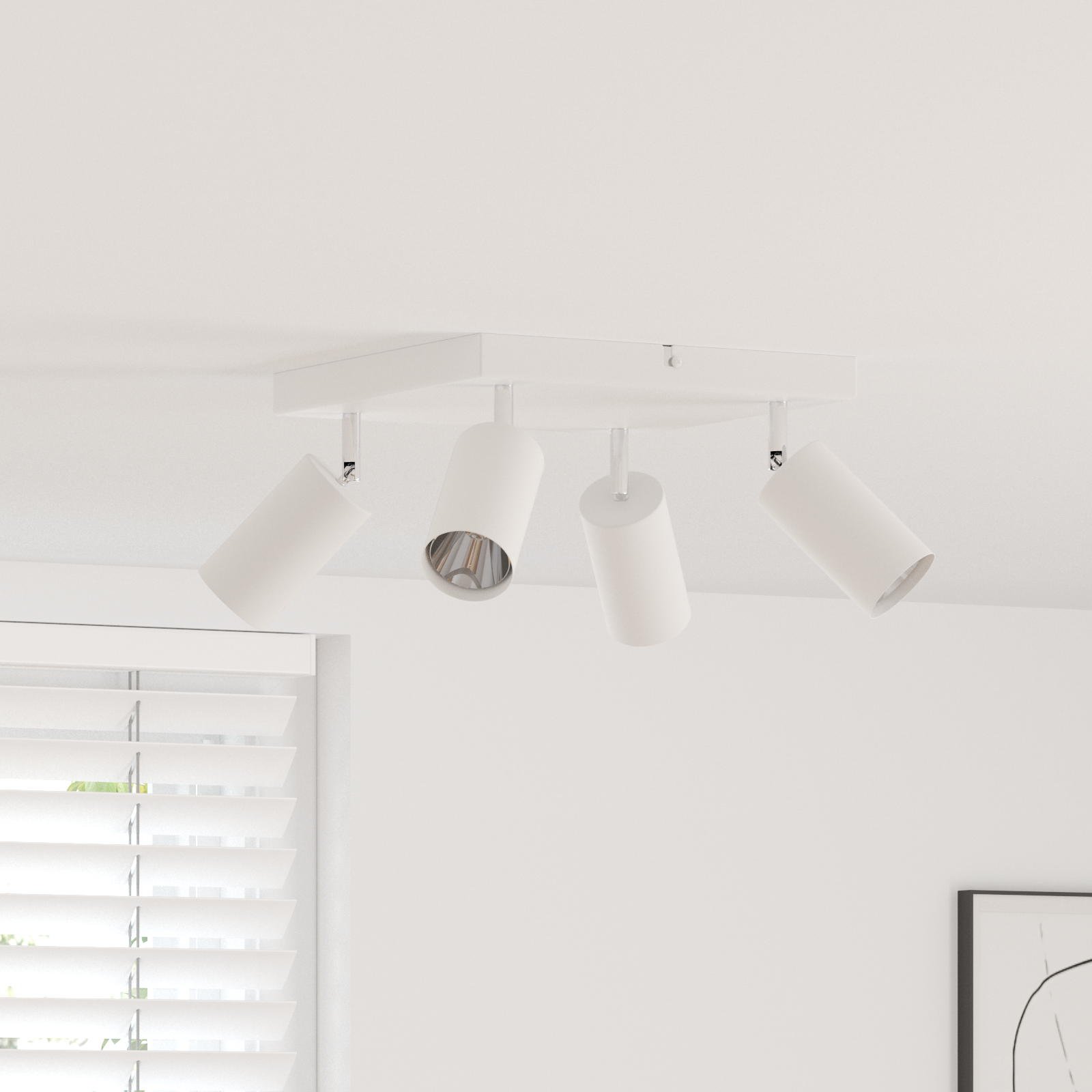 Faretto Da Soffitto Bianco 26 X 26 X 16.5 Cm Acciaio