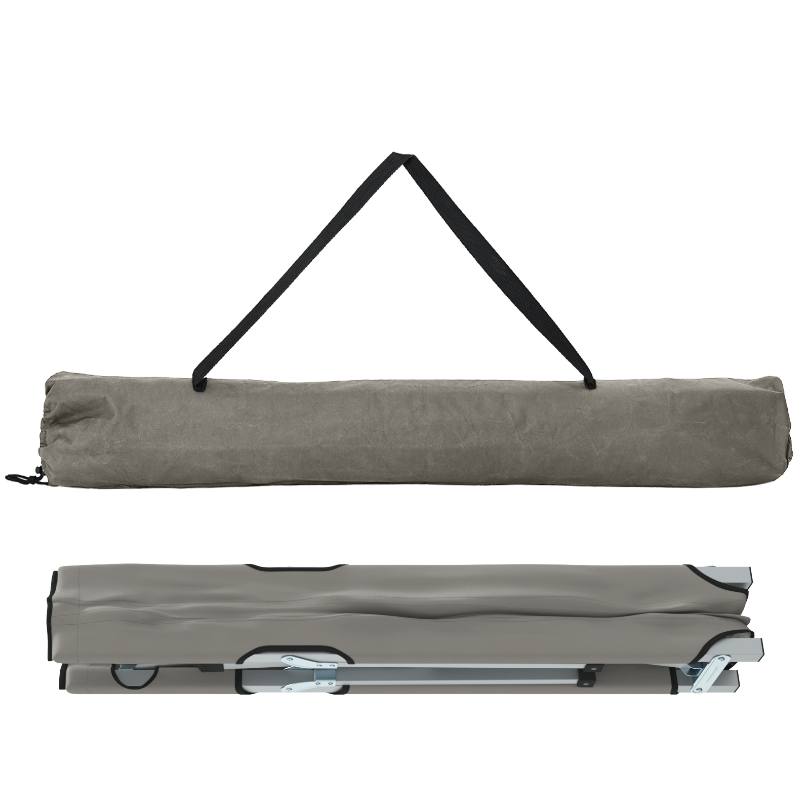 Letto Da Campeggio Pieghevole Grigio 62 X 194 X 42 cm - Image 4