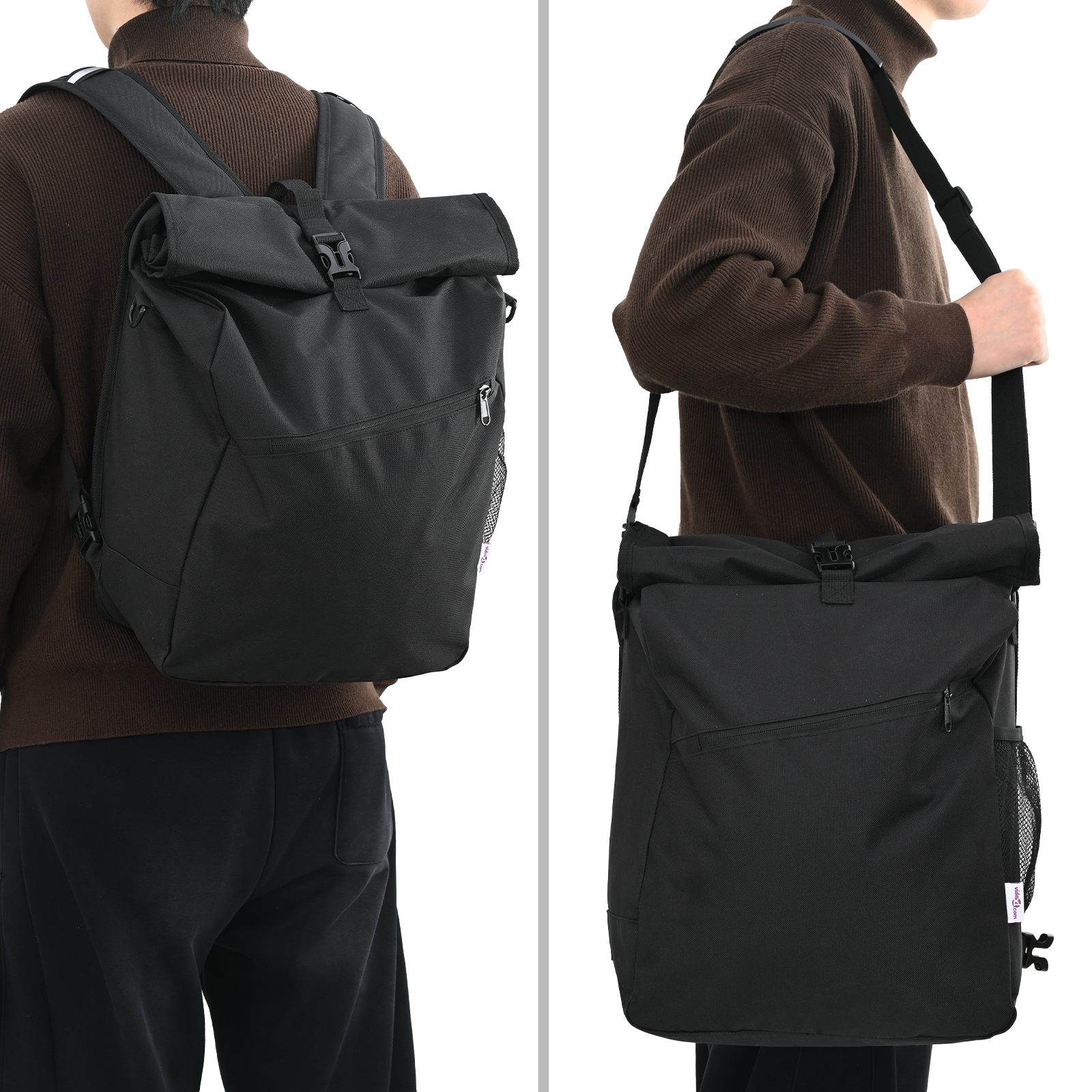 Borsa Per Biciclette Nero 33 X 16 X 48 Cm Poliestere - Image 3